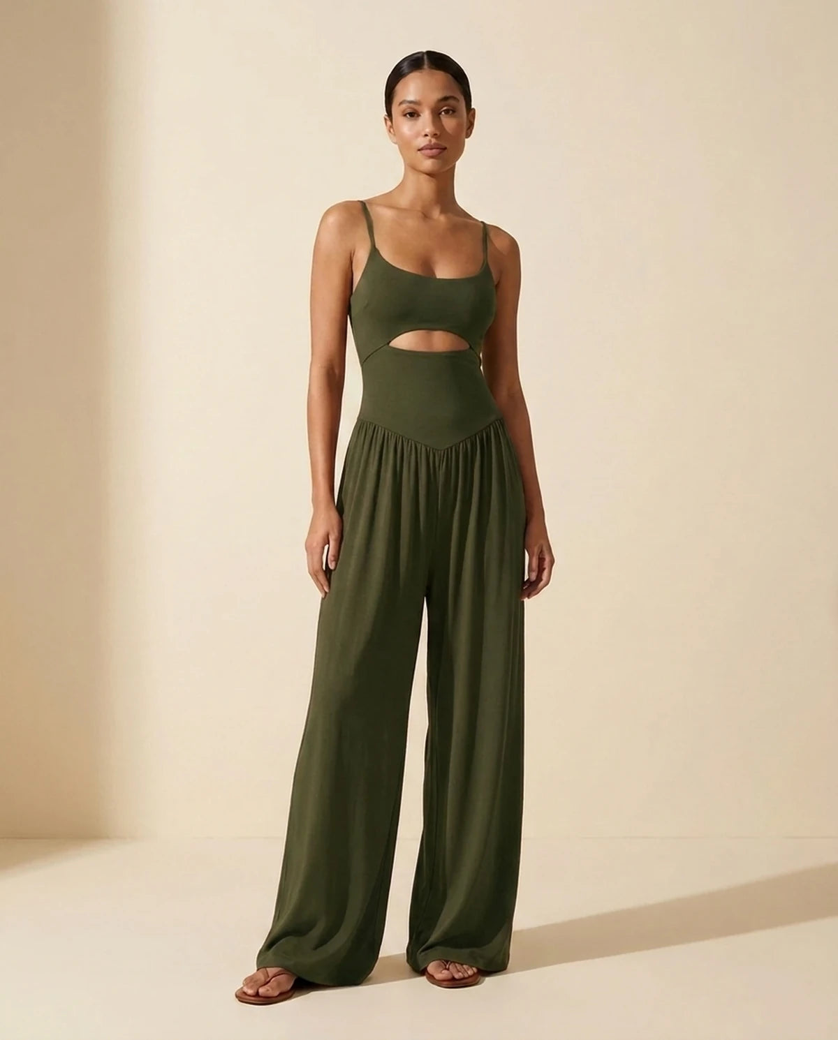 Fleurette Jumpsuit — Army Green