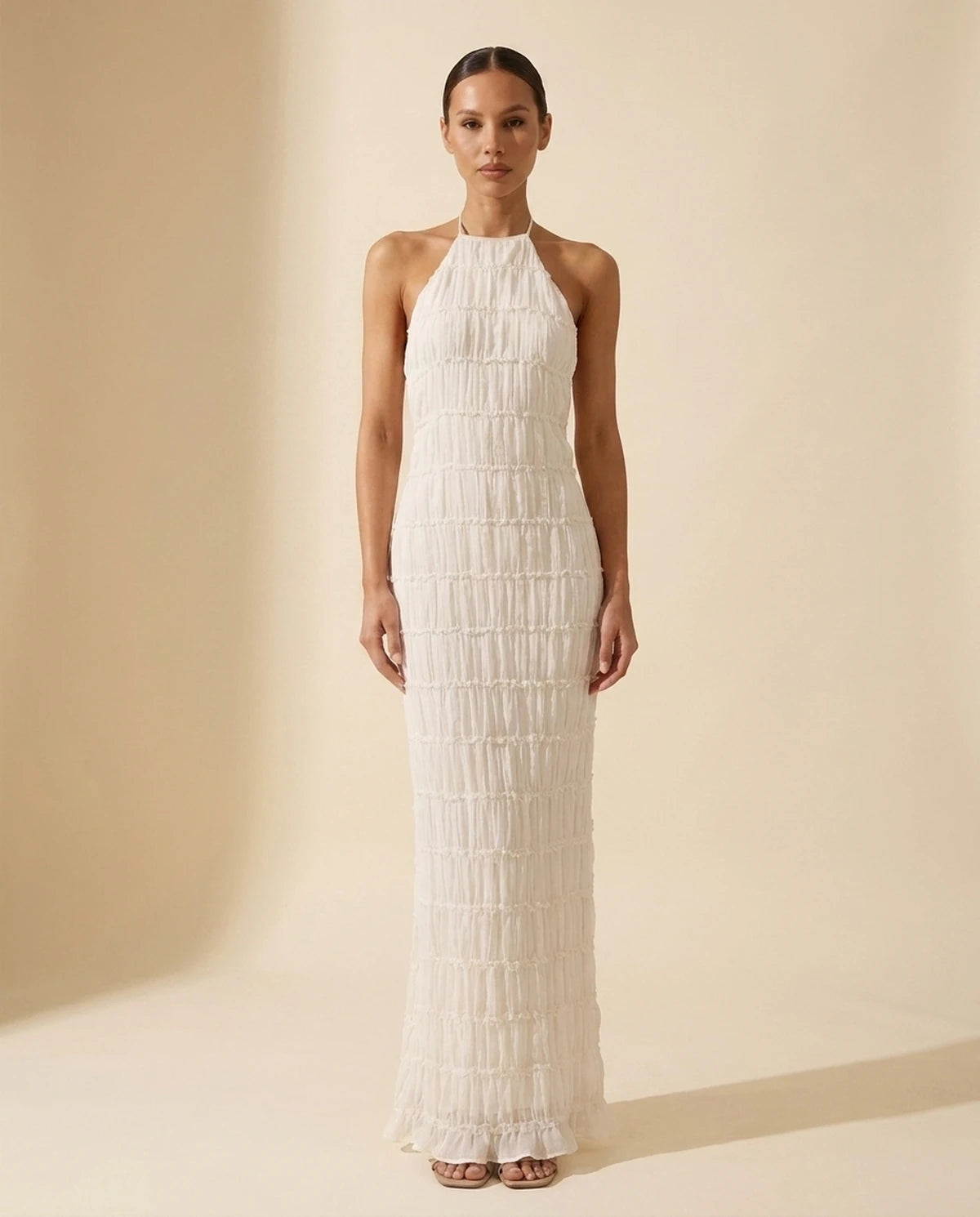 Escala Maxi Dress — White | SKU: SD-78168-white-L,SD-78168-white-M,SD-78168-white-S,SD-78168-white-XL,SD-78168-white-XS