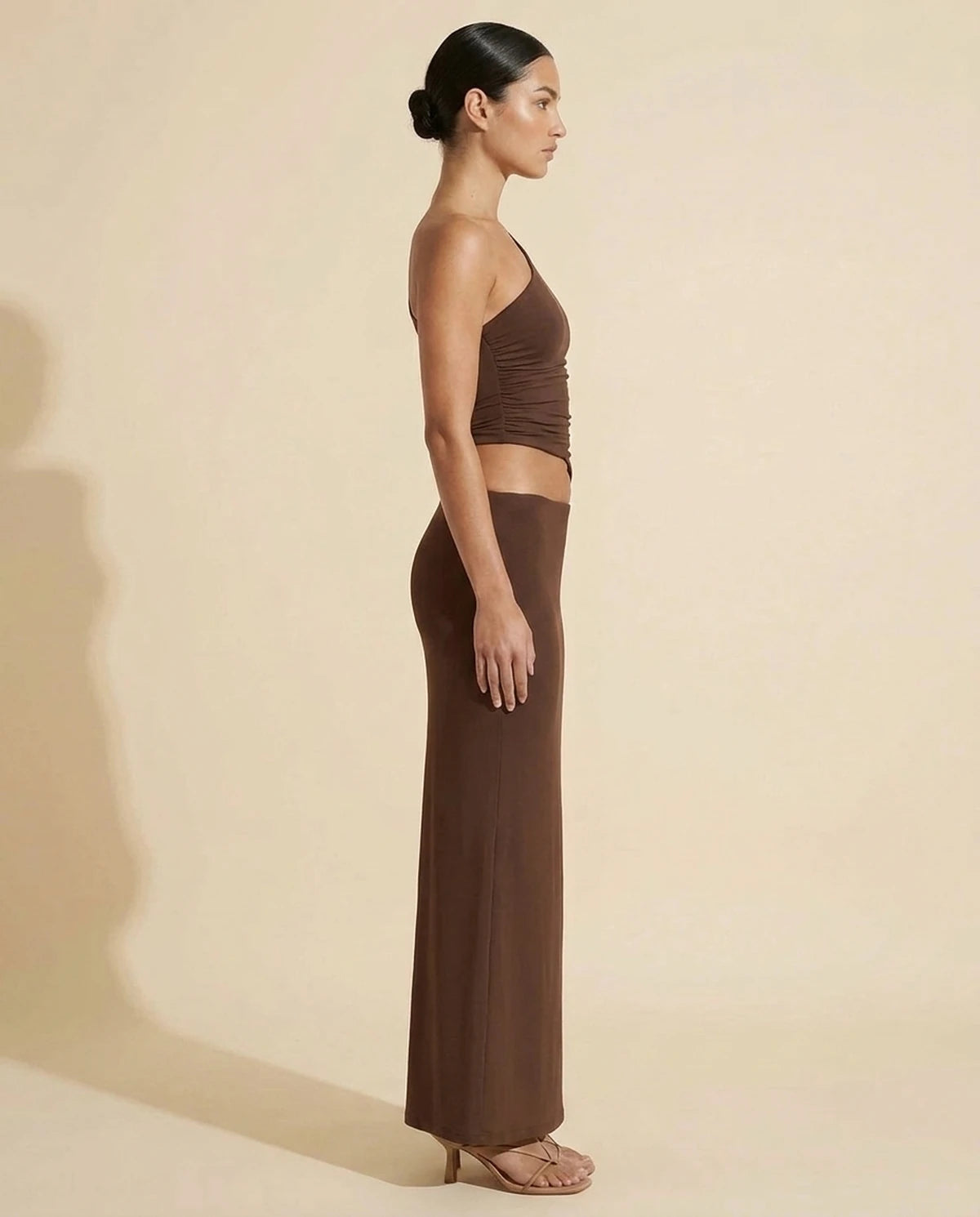 Evadne Maxi Dress — Brown | SKU: SD-40154-brown-L,SD-40154-brown-M,SD-40154-brown-S,SD-40154-brown-XL,SD-40154-brown-XS