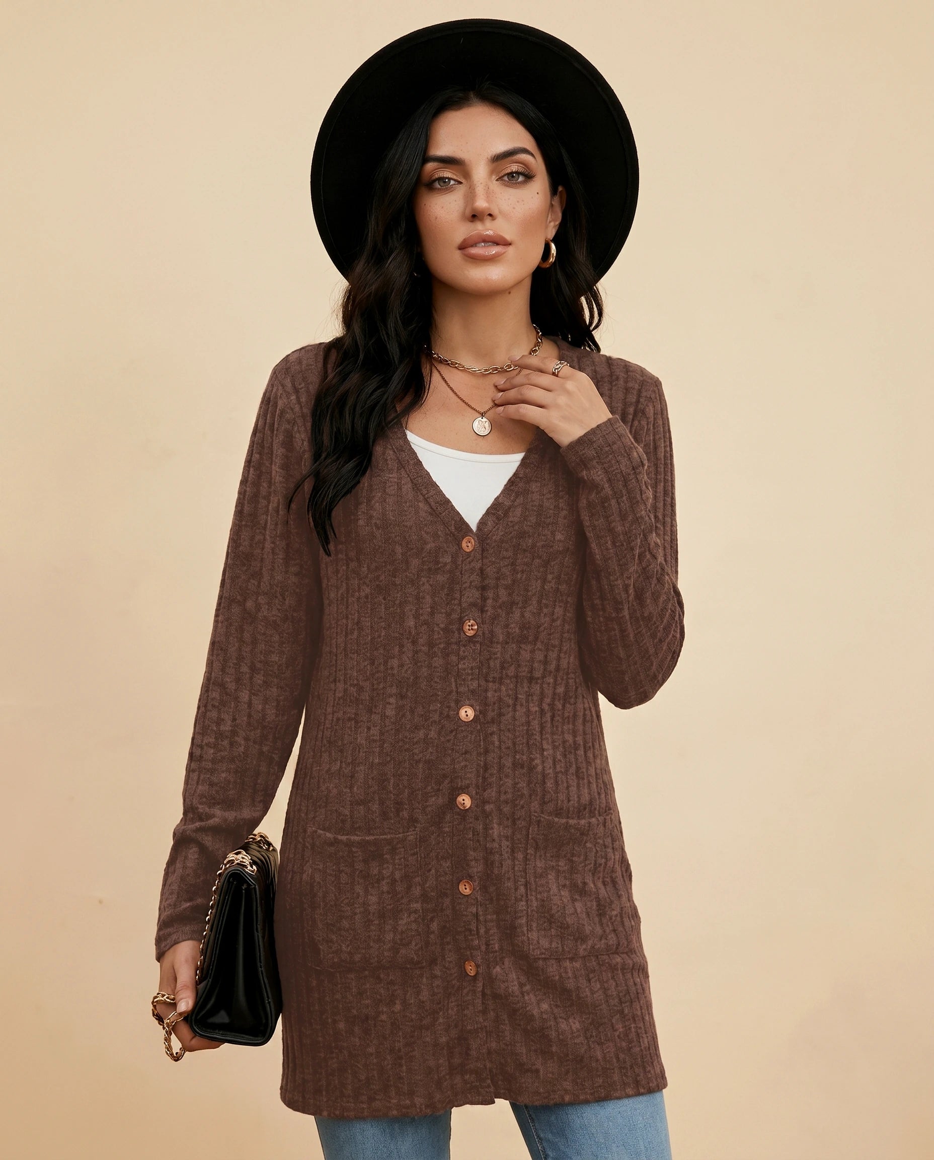 Cairo Cardigan hero | SKU: CC-74128-brown-L-S2,CC-74128-brown-M-S2,CC-74128-brown-S-S2,CC-74128-brown-XL-S2,CC-74128-brown-XS-S2