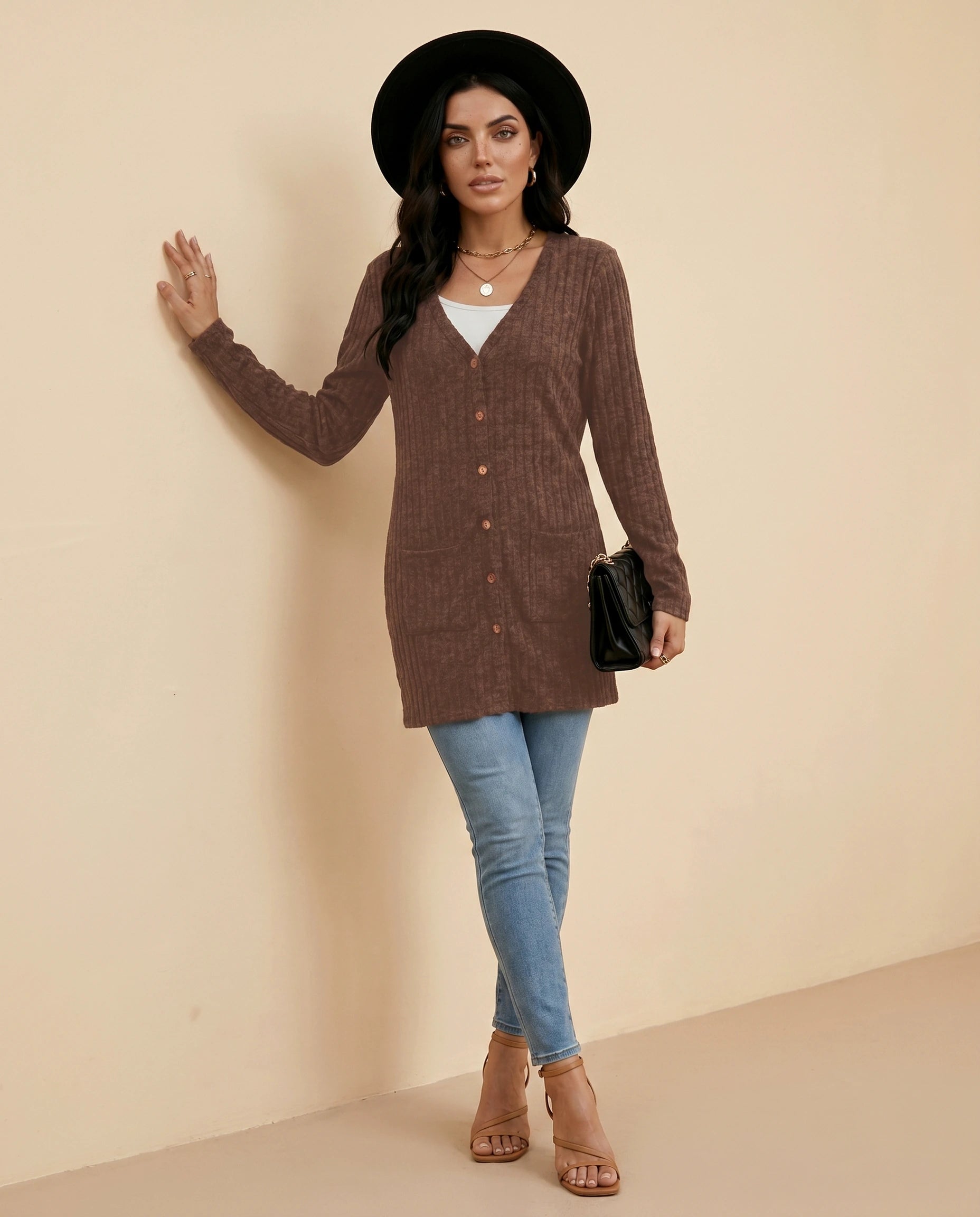 Cairo Cardigan angled | SKU: CC-74128-brown-L-S2,CC-74128-brown-M-S2,CC-74128-brown-S-S2,CC-74128-brown-XL-S2,CC-74128-brown-XS-S2