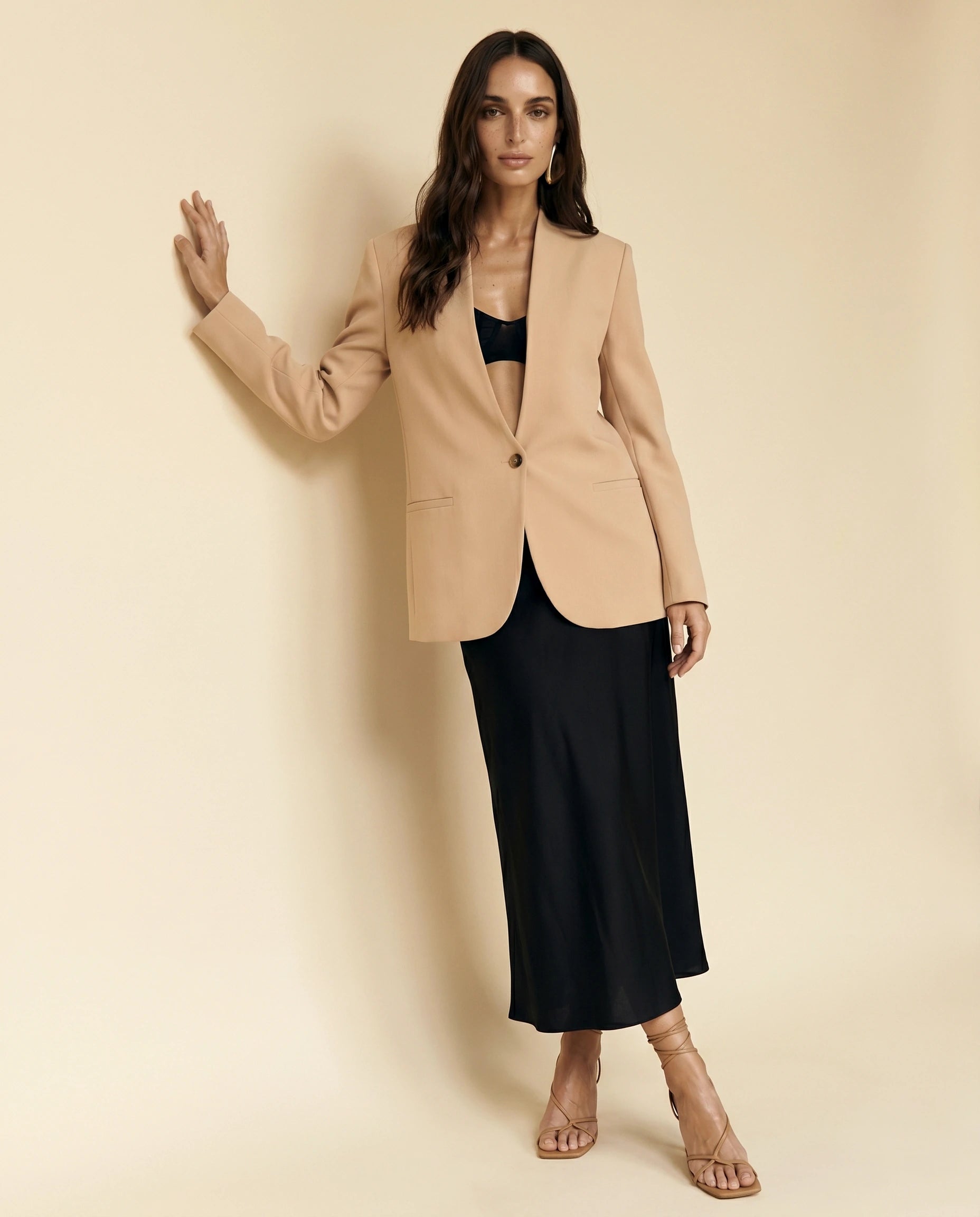 Savona Blazer angled | SKU: SB-51836-beige-L-S2,SB-51836-beige-M-S2,SB-51836-beige-S-S2,SB-51836-beige-XL-S2,SB-51836-beige-XS-S2