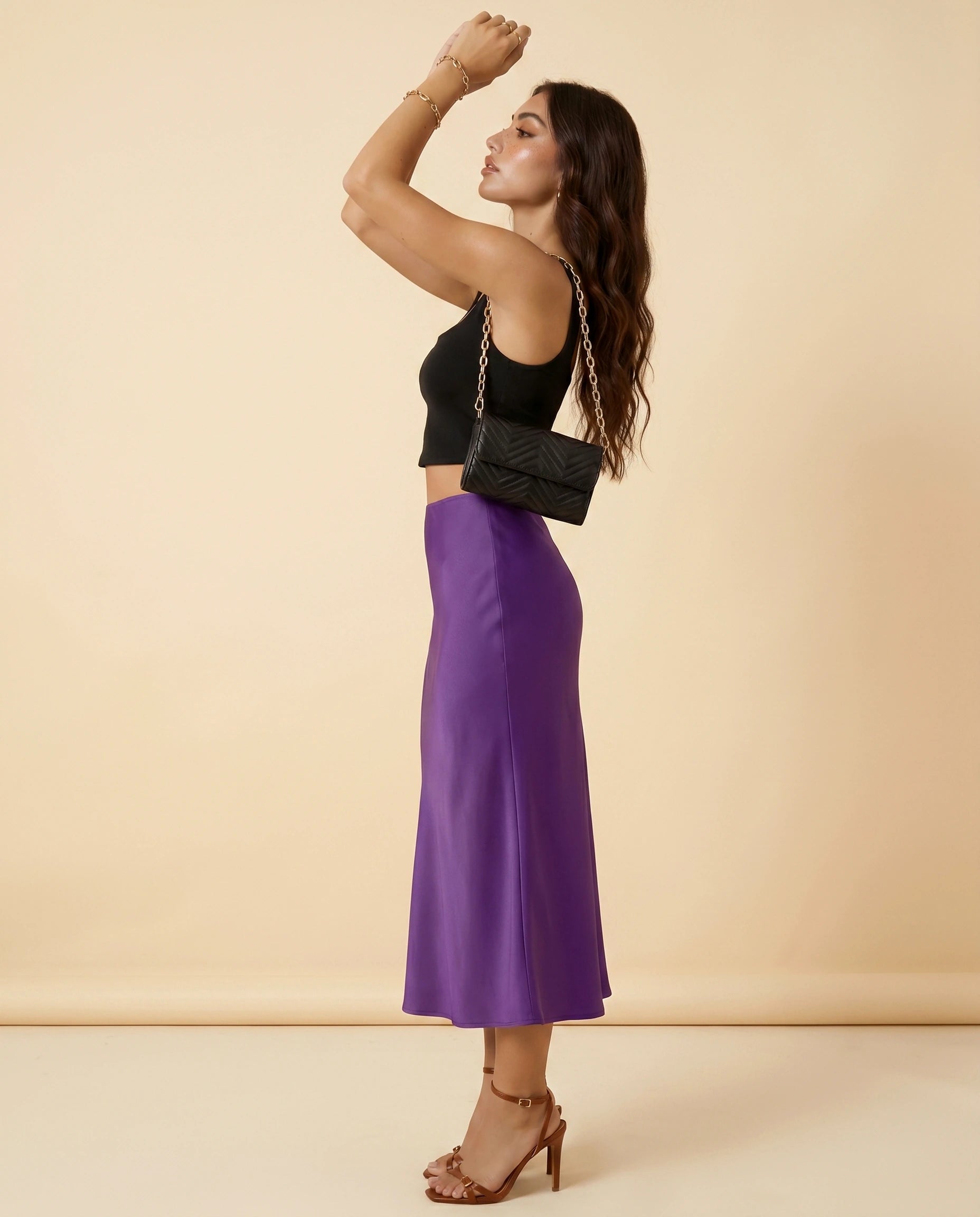 Amethyst Midi Skirt side | SKU: AMS-63984-purple-L-S2,AMS-63984-purple-M-S2,AMS-63984-purple-S-S2,AMS-63984-purple-XL-S2,AMS-63984-purple-XS-S2