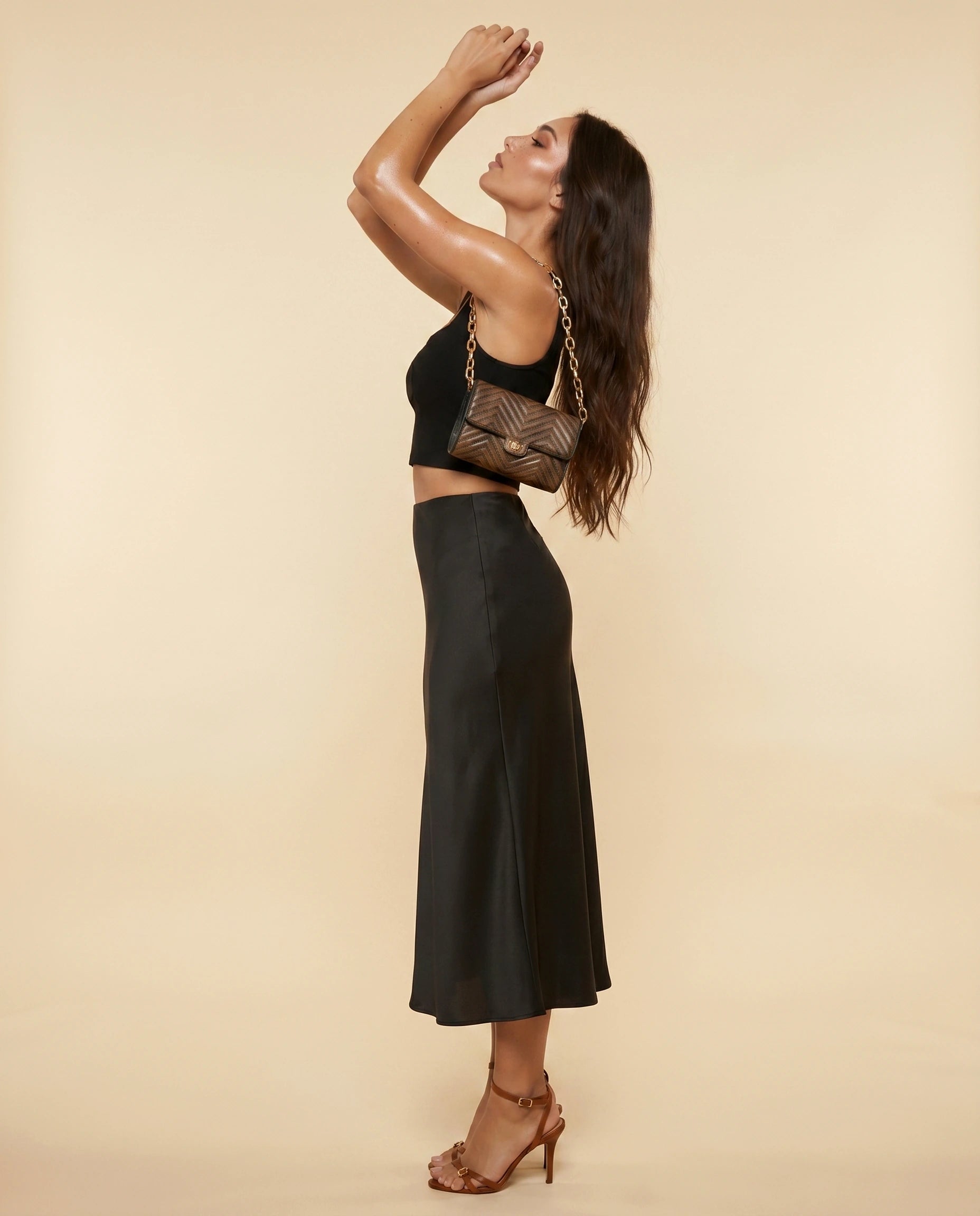 Noirelle Midi Skirt side | SKU: NMS-78134-black-L-S2,NMS-78134-black-M-S2,NMS-78134-black-S-S2,NMS-78134-black-XL-S2,NMS-78134-black-XS-S2