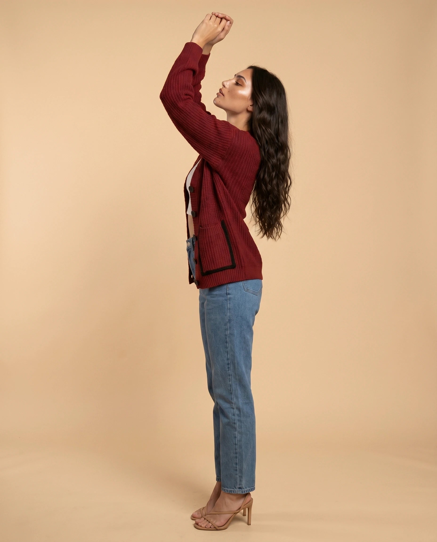 Merano Cardigan side | SKU: MC-31482-Red-L-S2,MC-31482-Red-M-S2,MC-31482-Red-S-S2,MC-31482-Red-XL-S2,MC-31482-Red-XS-S2