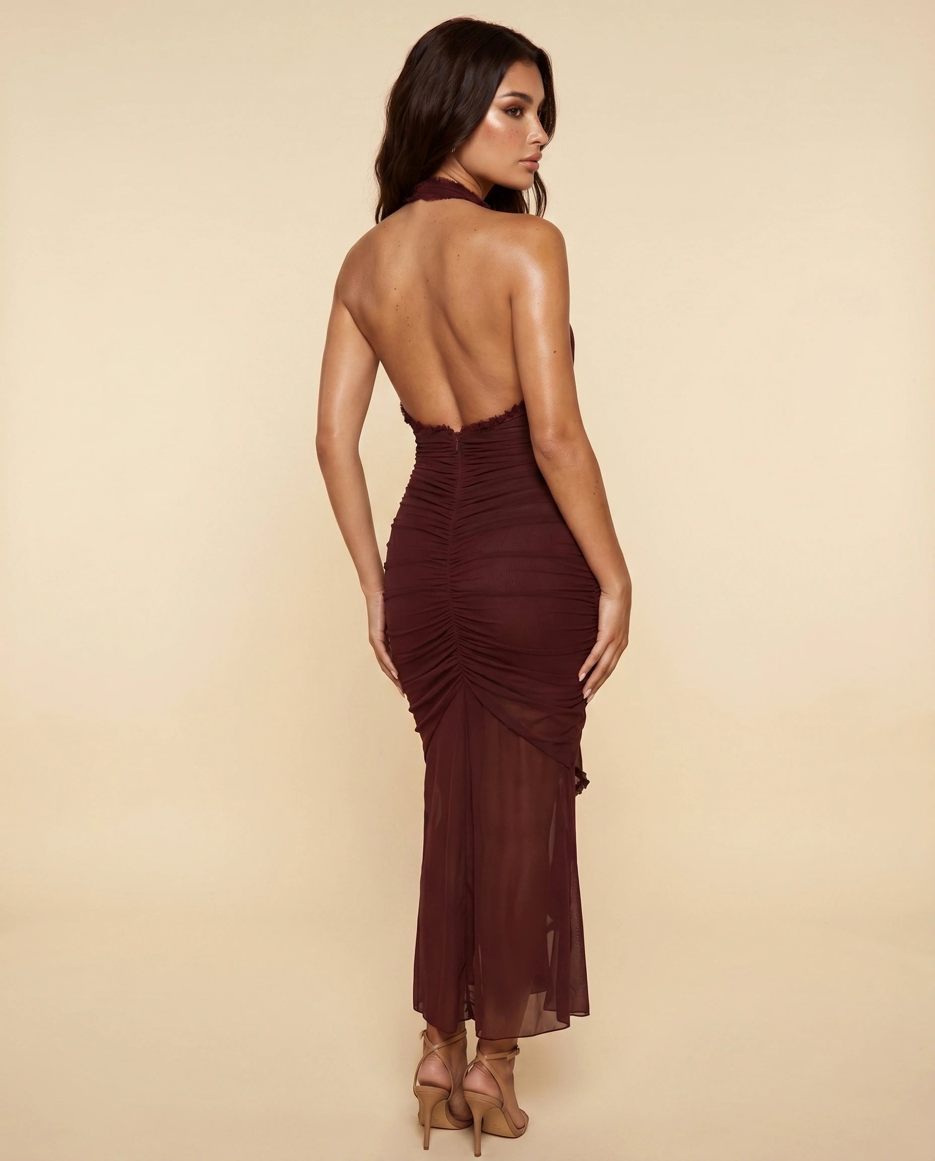 Bordeaux Maxi Dress back