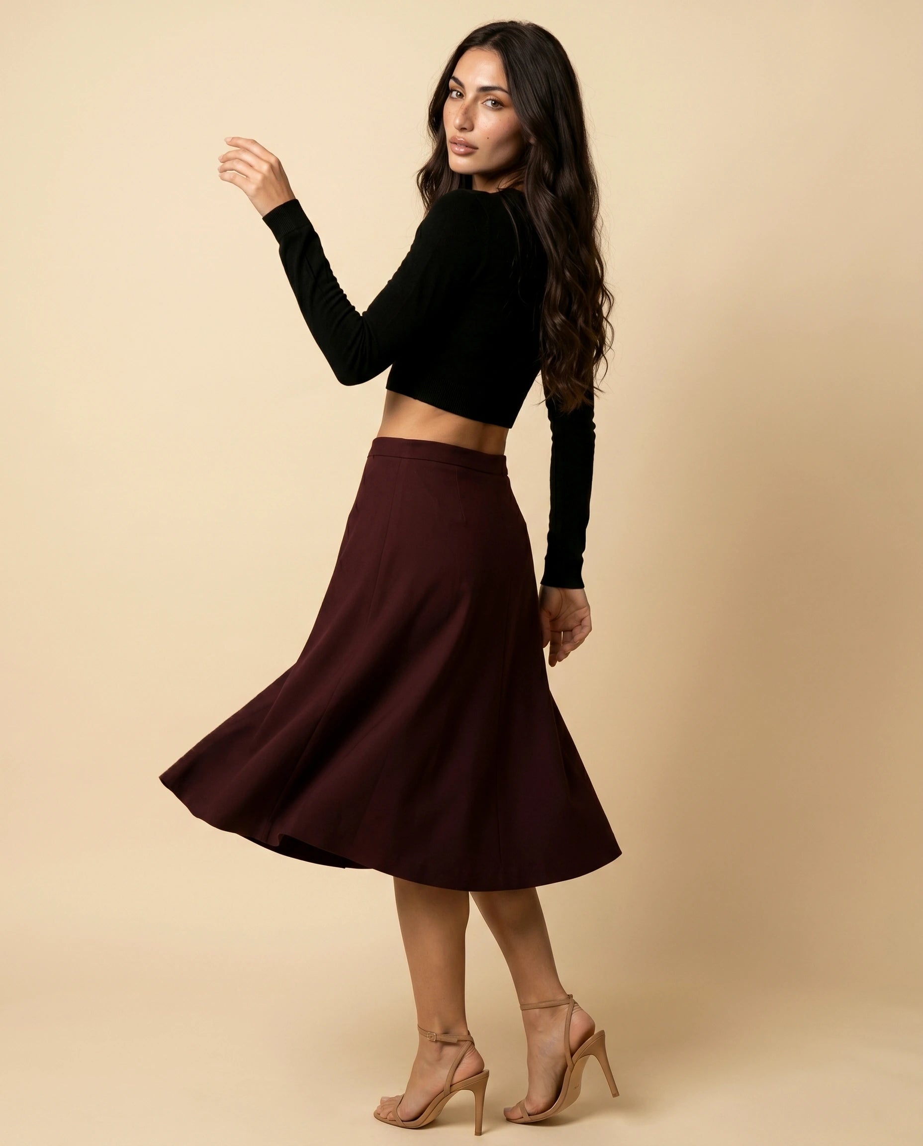 Merlot Maxi Skirt finale | SKU: MMS-83542-burgundy-L-S2,MMS-83542-burgundy-M-S2,MMS-83542-burgundy-S-S2,MMS-83542-burgundy-XL-S2,MMS-83542-burgundy-XS-S2