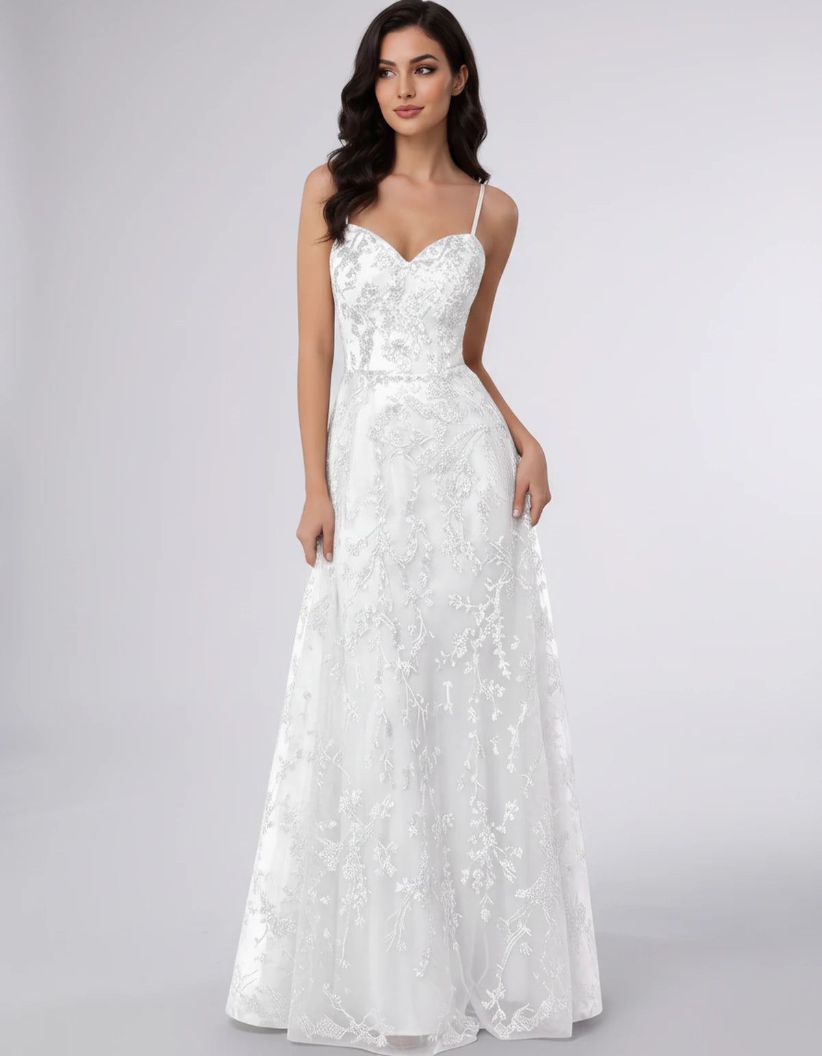 Adriana Maxi Dress — White | SKU: SD-11659-white-2,SD-11659-white-4,SD-11659-white-6,SD-11659-white-8,SD-11659-white-10,SD-11659-white-12,SD-11659-white-14,SD-11659-white-16,SD-11659-white-16W,SD-11659-white-18W,SD-11659-white-20W,SD-11659-white-22W