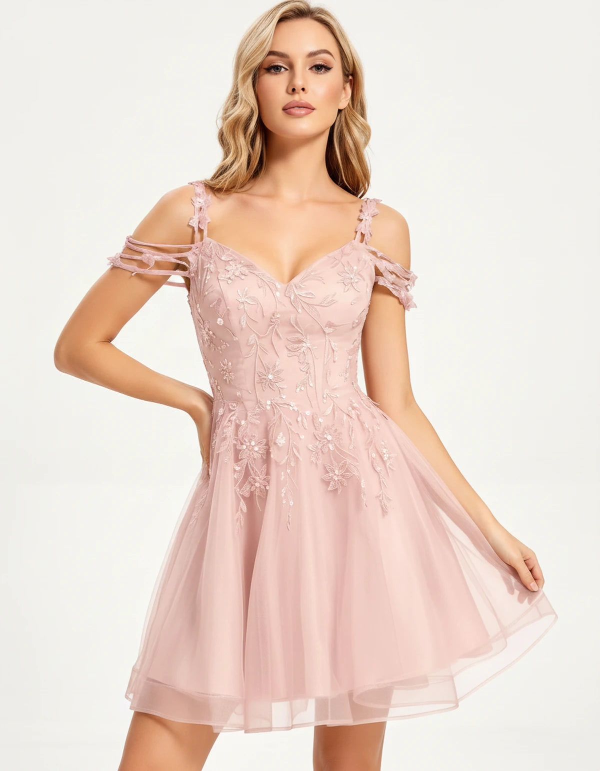 Alessia Mini Dress — Blush | SKU: SD-31886-blush-2,SD-31886-blush-4,SD-31886-blush-8,SD-31886-blush-20 Plus,SD-31886-blush-6,SD-31886-blush-10,SD-31886-blush-12,SD-31886-blush-18 Plus,SD-31886-blush-16,SD-31886-blush-22 Plus,SD-31886-blush-14,SD-31886-blush-16 Plus