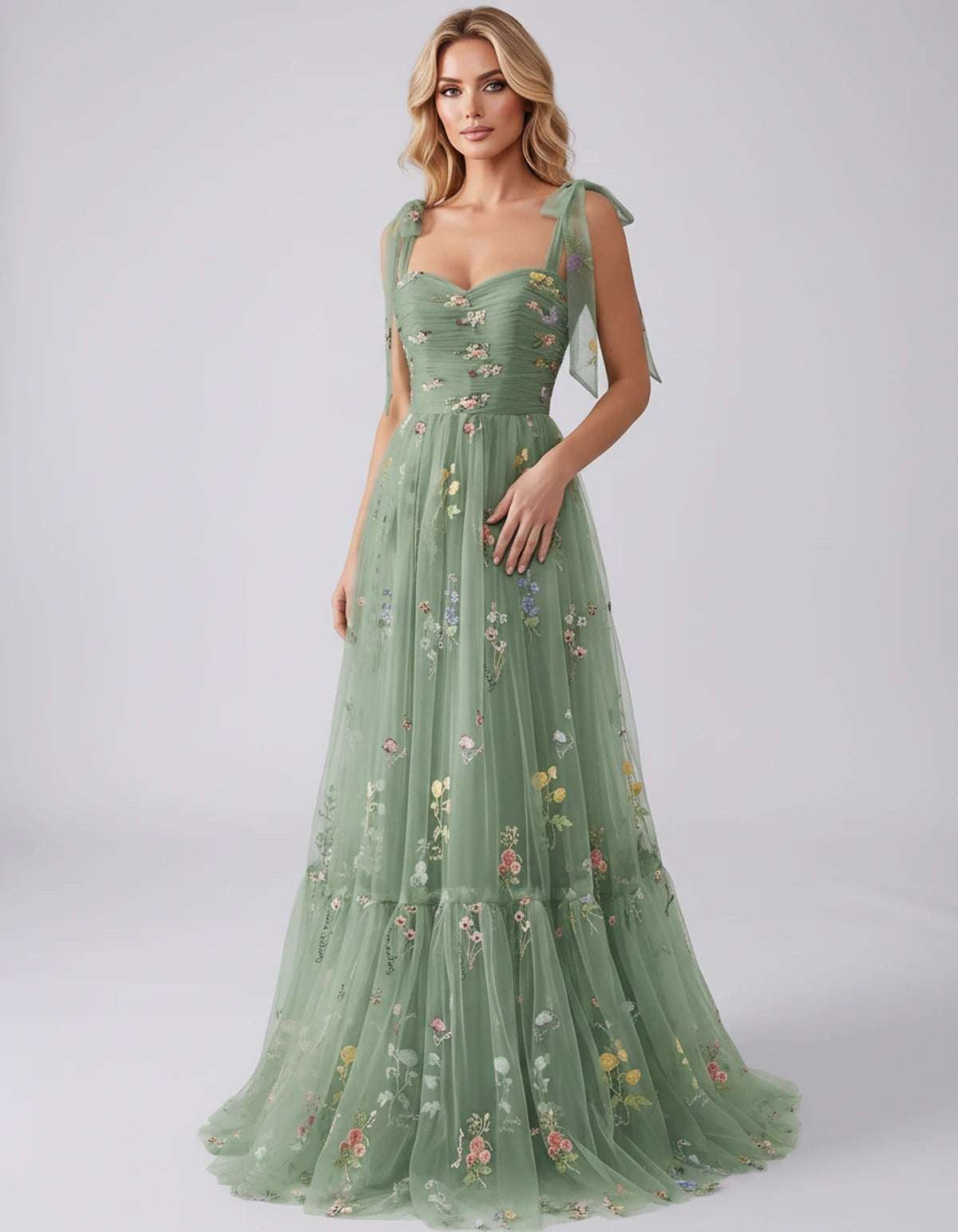 Almeria Maxi Dress — Green | SKU: SD-25158-green-2,SD-25158-green-4,SD-25158-green-6,SD-25158-green-8,SD-25158-green-10,SD-25158-green-12,SD-25158-green-14,SD-25158-green-16,SD-25158-green-16W,SD-25158-green-18W,SD-25158-green-20W,SD-25158-green-22W