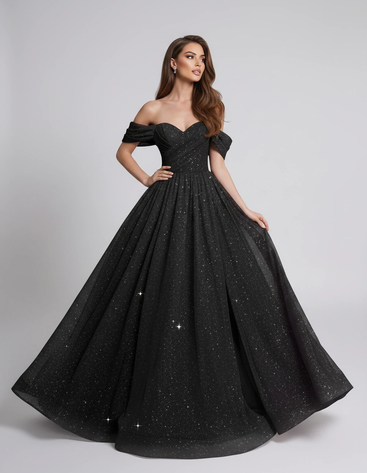 Alouette Maxi Dress — Black | SKU: SD-19817-black-2,SD-19817-black-4,SD-19817-black-6,SD-19817-black-8,SD-19817-black-10,SD-19817-black-12,SD-19817-black-14,SD-19817-black-16,SD-19817-black-16W,SD-19817-black-18W,SD-19817-black-20W,SD-19817-black-22W