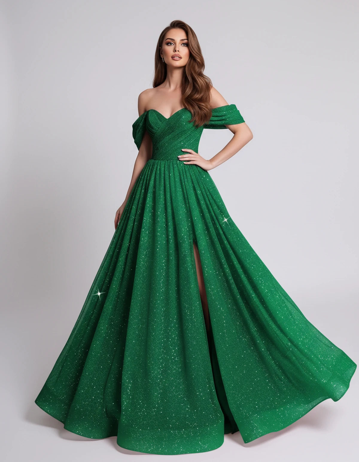 Alouette Maxi Dress — Green | SKU: SD-19817-green-2,SD-19817-green-4,SD-19817-green-6,SD-19817-green-8,SD-19817-green-10,SD-19817-green-12,SD-19817-green-14,SD-19817-green-16,SD-19817-green-16W,SD-19817-green-18W,SD-19817-green-20W,SD-19817-green-22W