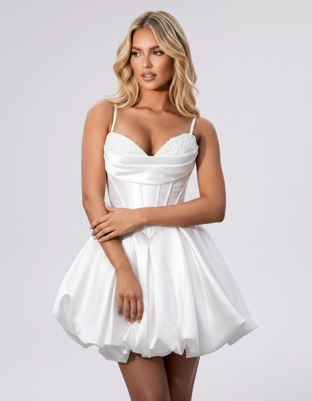 Althea Mini Dress — White | SKU: SD-82973-white-2,SD-82973-white-4,SD-82973-white-6,SD-82973-white-8,SD-82973-white-10,SD-82973-white-12,SD-82973-white-14,SD-82973-white-16,SD-82973-white-16W,SD-82973-white-18W,SD-82973-white-20W,SD-82973-white-22W