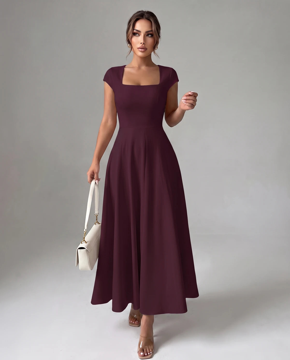 Amarante7 Midi Dresses — Purple