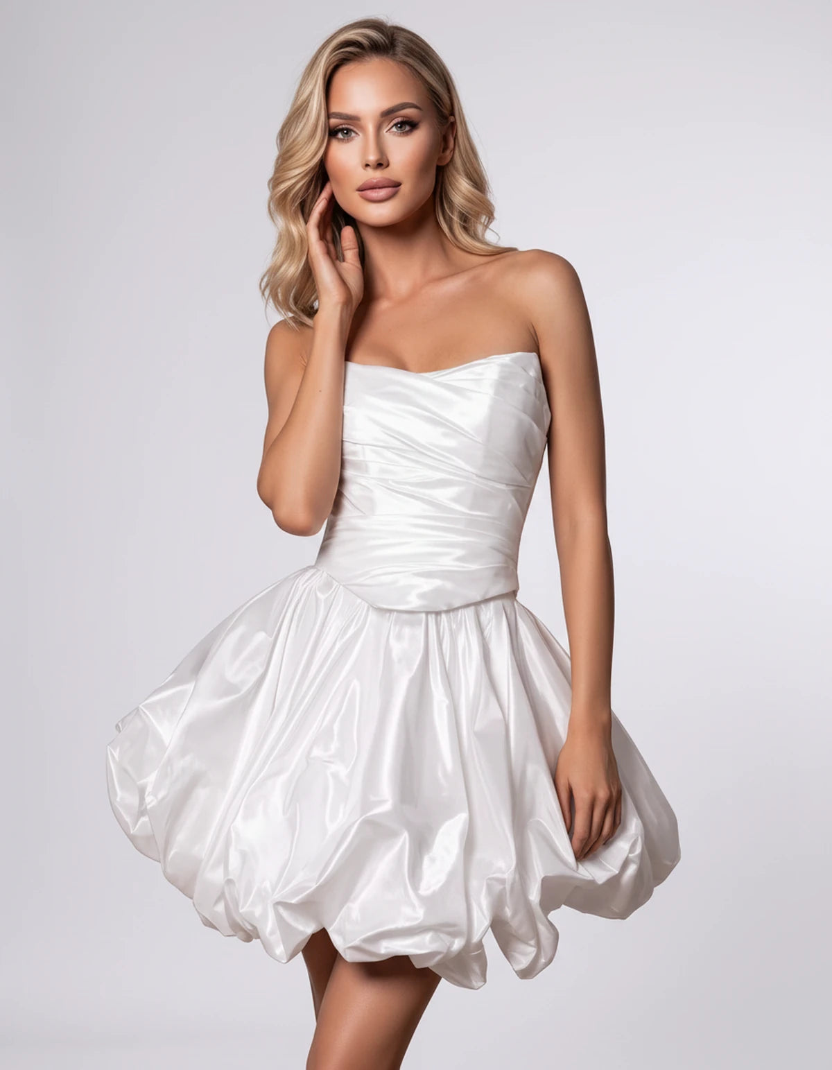 Amaranteika Mini Dress — White | SKU: SD-04419-white-XS,SD-04419-white-S,SD-04419-white-M,SD-04419-white-L,SD-04419-white-XL,SD-04419-white-2XL