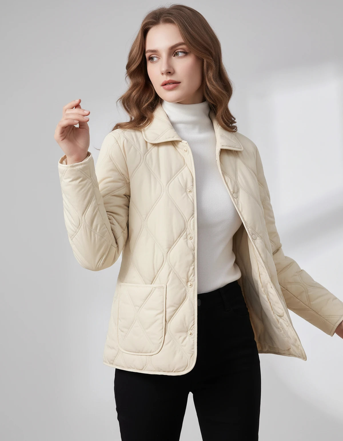 Amarantelle Coat — Off white | SKU: SD-42149-offwhite-XS,SD-42149-offwhite-S,SD-42149-offwhite-M,SD-42149-offwhite-L,SD-42149-offwhite-XL,SD-42149-offwhite-2XL