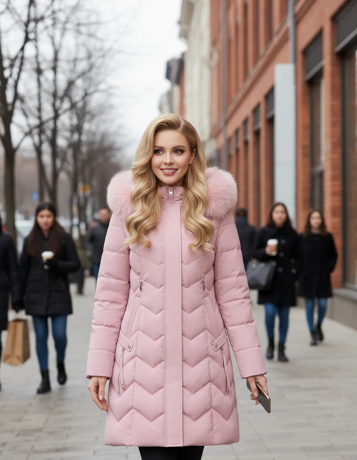 Amarantelle Coat — Pink | SKU: SD-42149-pink-XS,SD-42149-pink-S,SD-42149-pink-M,SD-42149-pink-L,SD-42149-pink-XL,SD-42149-pink-2XL