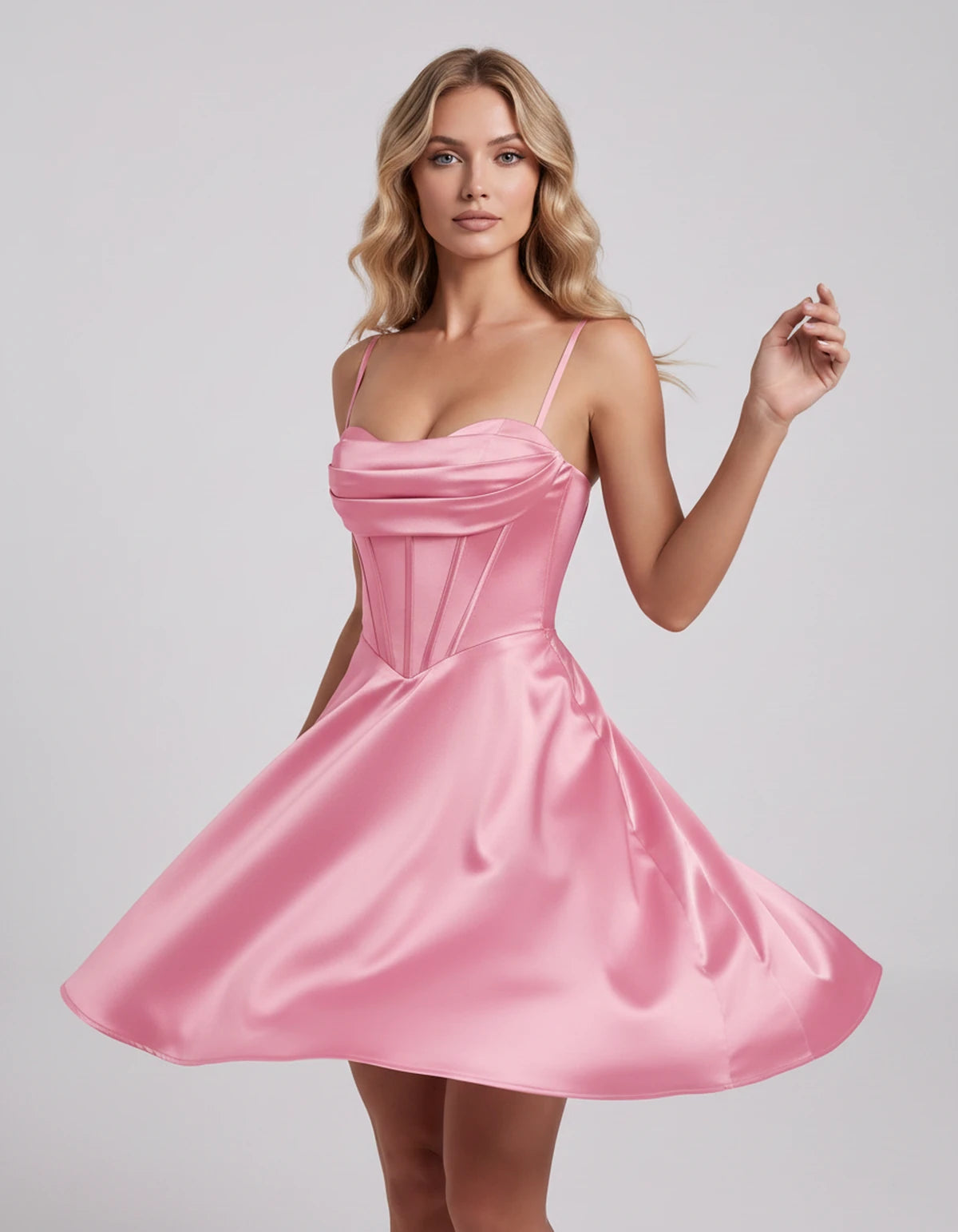 Ambrosia Mini Dress — Pink | SKU: SD-73338-pink-2,SD-73338-pink-4,SD-73338-pink-6,SD-73338-pink-8,SD-73338-pink-10,SD-73338-pink-12,SD-73338-pink-14,SD-73338-pink-16,SD-73338-pink-16W,SD-73338-pink-18W,SD-73338-pink-20W,SD-73338-pink-22W