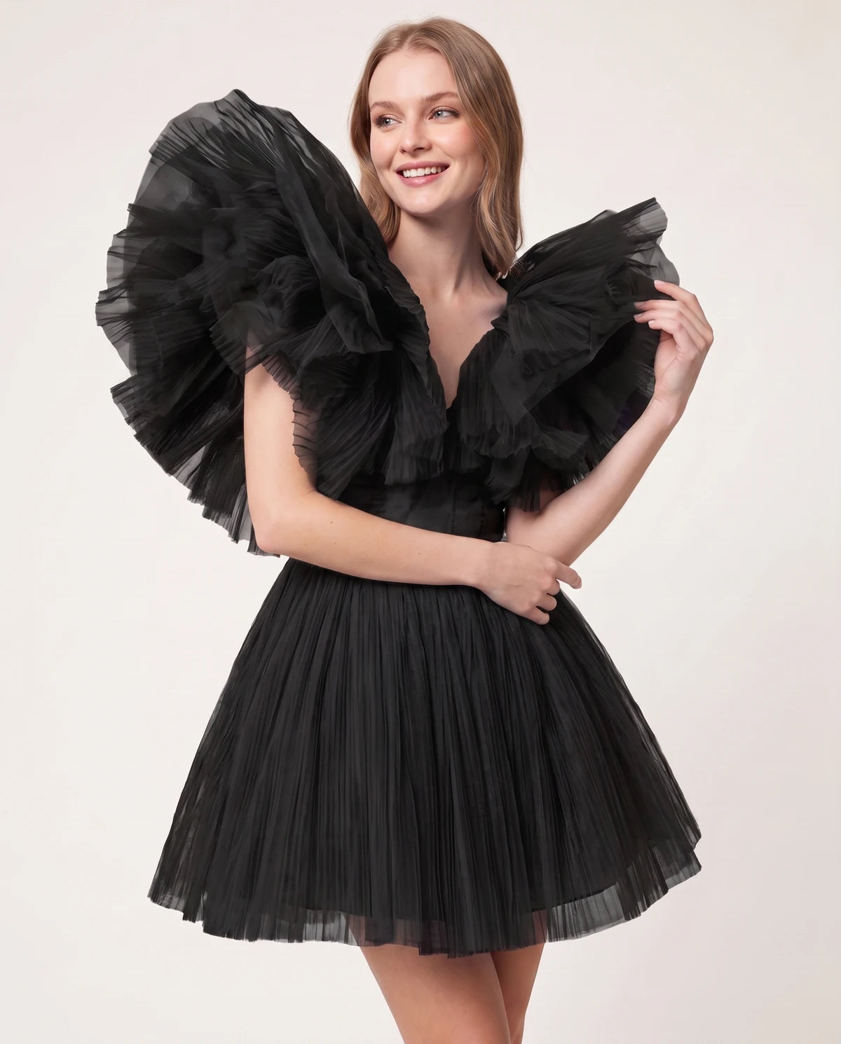 Amorelle Mini Dress — Black | SKU: SD-41404-black-XS,SD-41404-black-S,SD-41404-black-M,SD-41404-black-L,SD-41404-black-XL