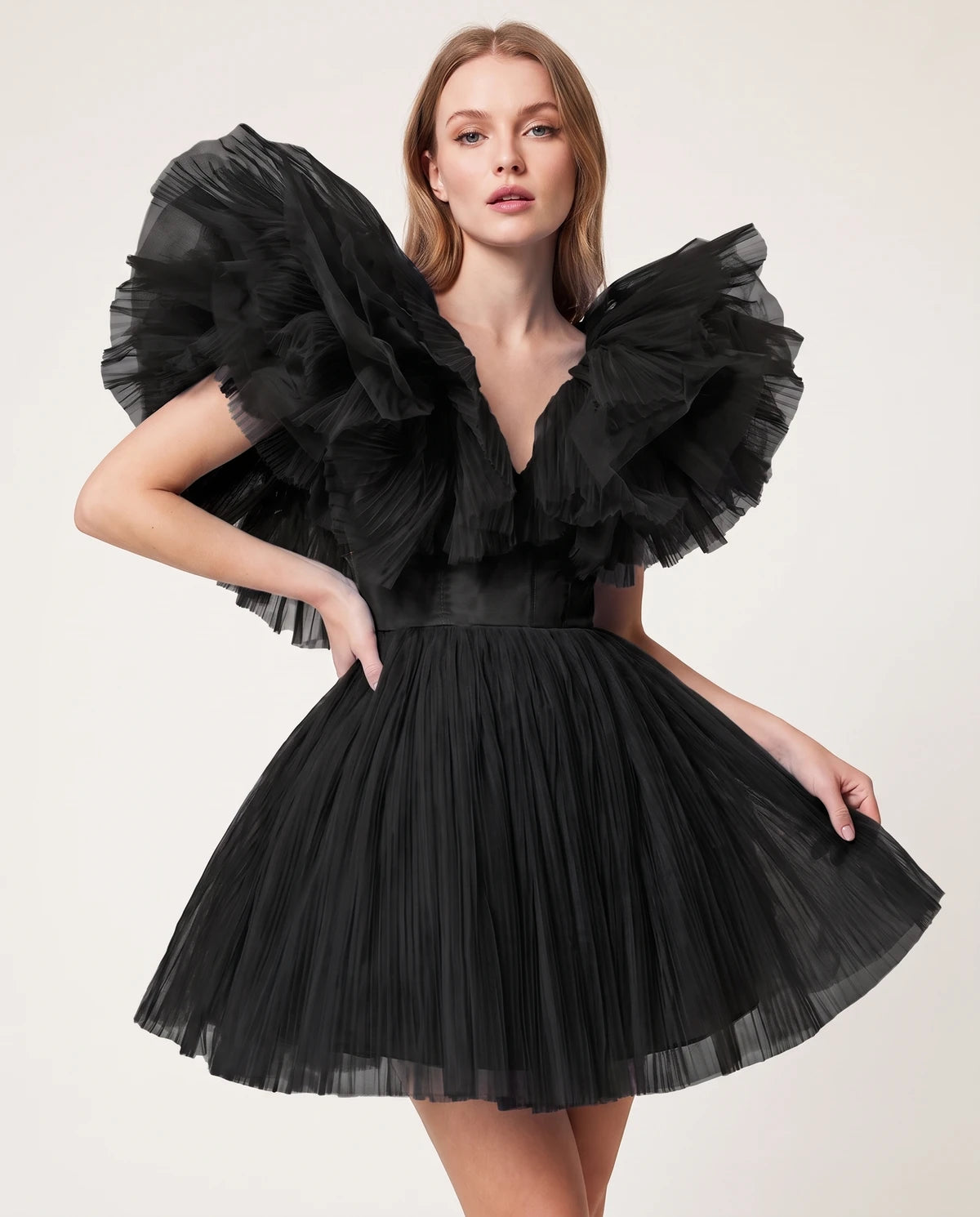 Amorelle Mini Dress — Black | SKU: SD-41404-black-XS,SD-41404-black-S,SD-41404-black-M,SD-41404-black-L,SD-41404-black-XL