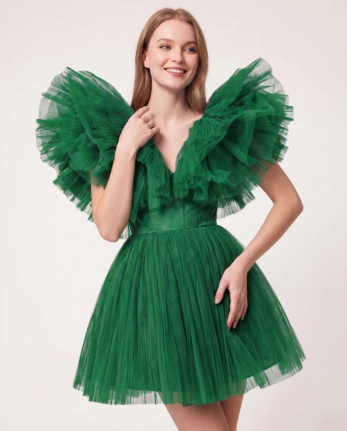 Amorelle Mini Dress — Green | SKU: SD-41404-green-XS,SD-41404-green-S,SD-41404-green-M,SD-41404-green-L,SD-41404-green-XL