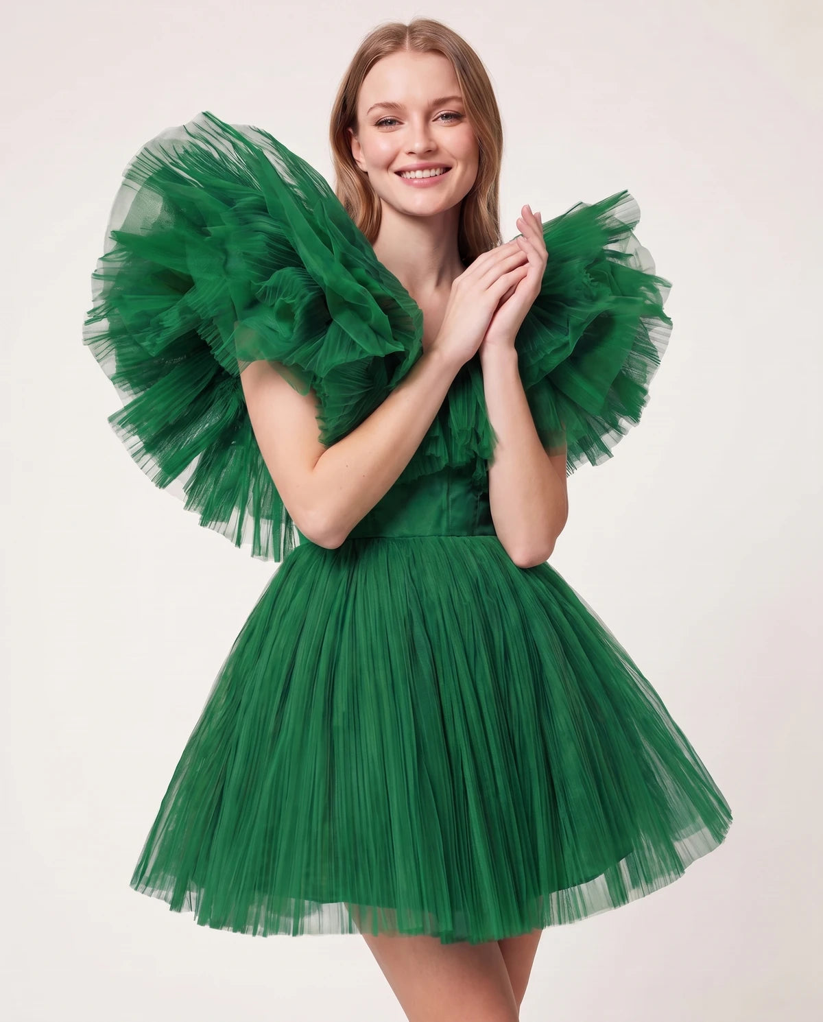 Amorelle Mini Dress — Green | SKU: SD-41404-green-XS,SD-41404-green-S,SD-41404-green-M,SD-41404-green-L,SD-41404-green-XL
