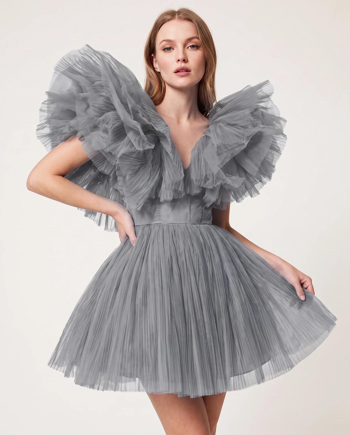 Amorelle Mini Dress — Grey