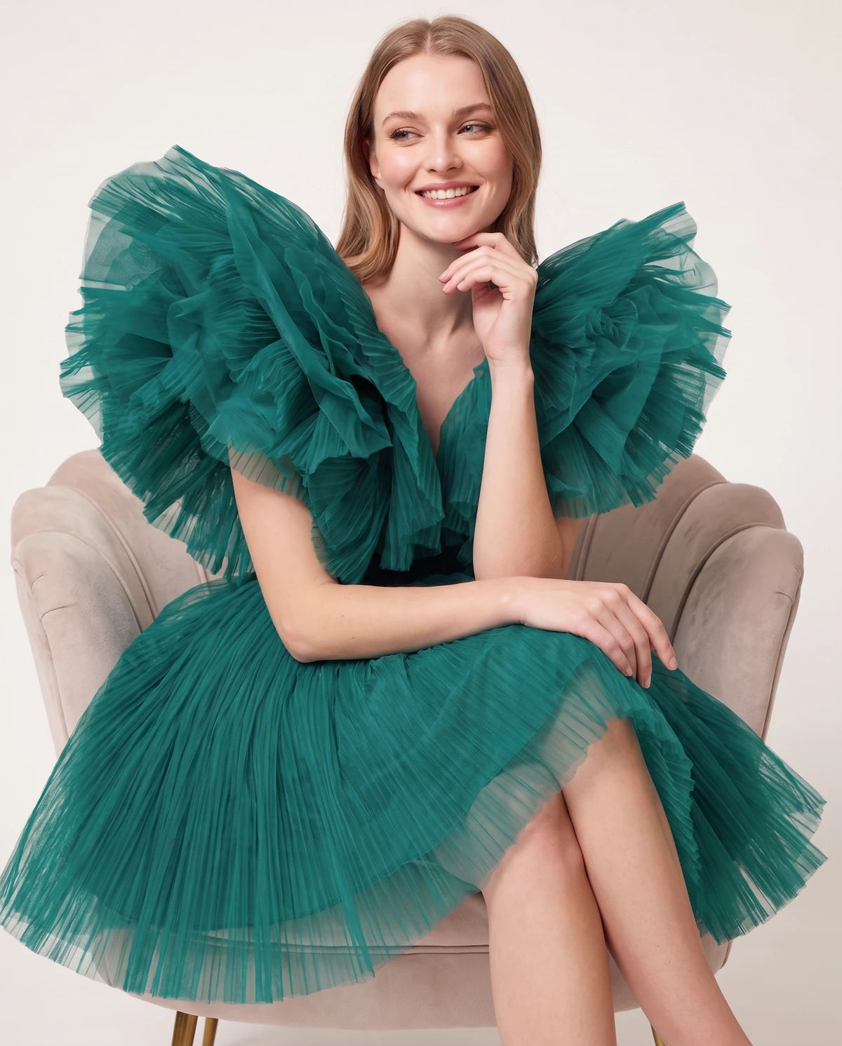 Amorelle Mini Dress — Peacock | SKU: SD-41404-peacock-XS,SD-41404-peacock-S,SD-41404-peacock-M,SD-41404-peacock-L,SD-41404-peacock-XL