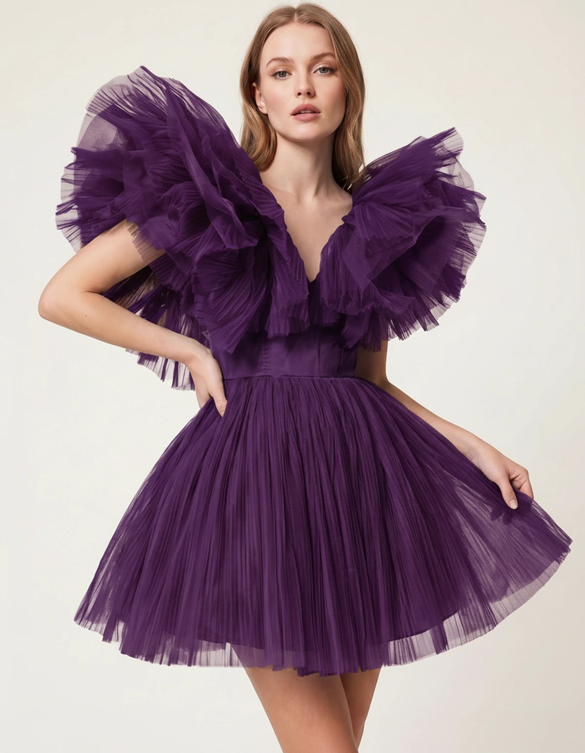 Amorelle Mini Dress — Purple