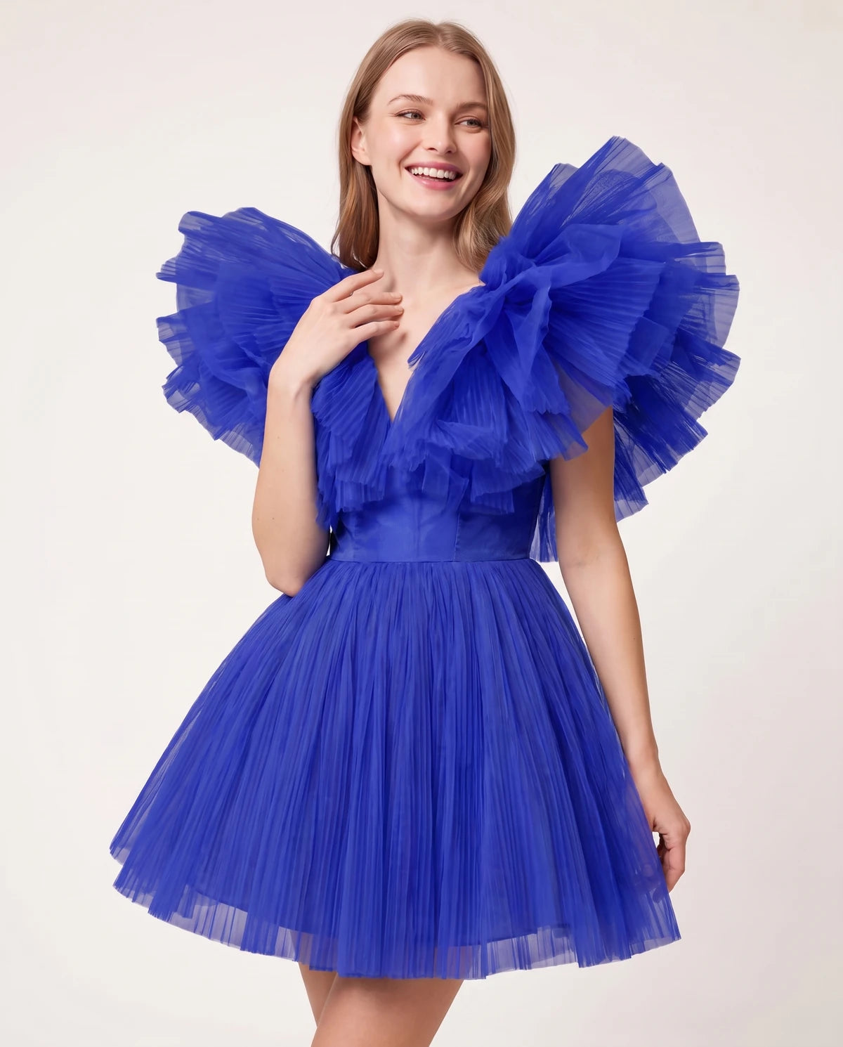 Amorelle Mini Dress — Royal Blue | SKU: SD-41404-royalblue-XS,SD-41404-royalblue-S,SD-41404-royalblue-M,SD-41404-royalblue-L,SD-41404-royalblue-XL