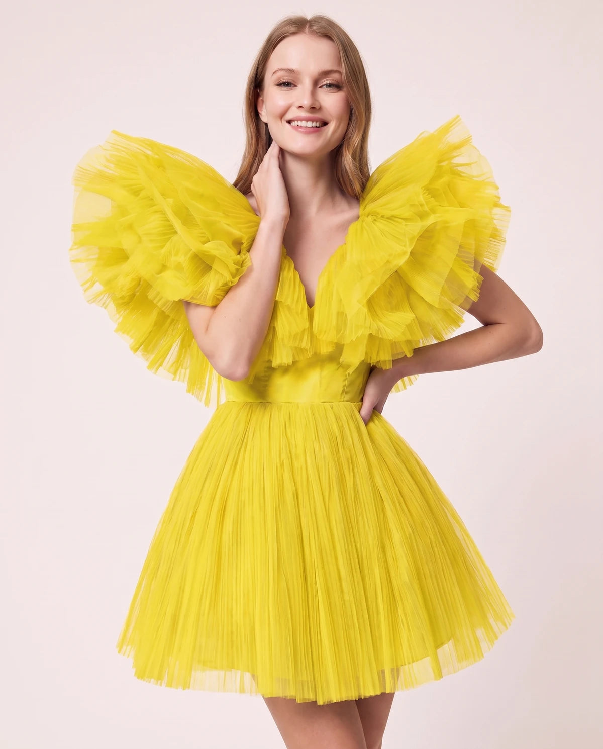 Amorelle Mini Dress — Yellow
