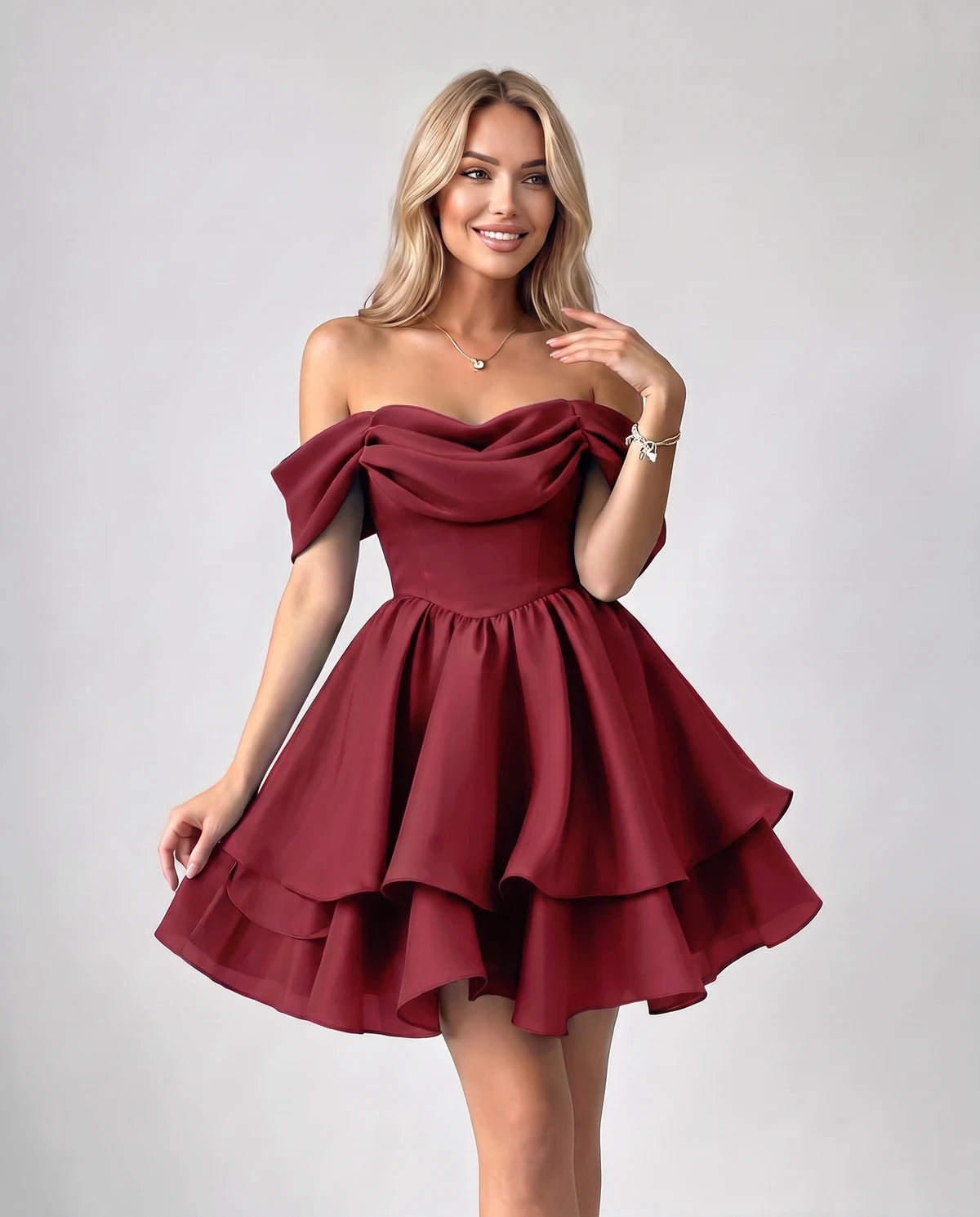 Anthea Mini Dress — Burgundy