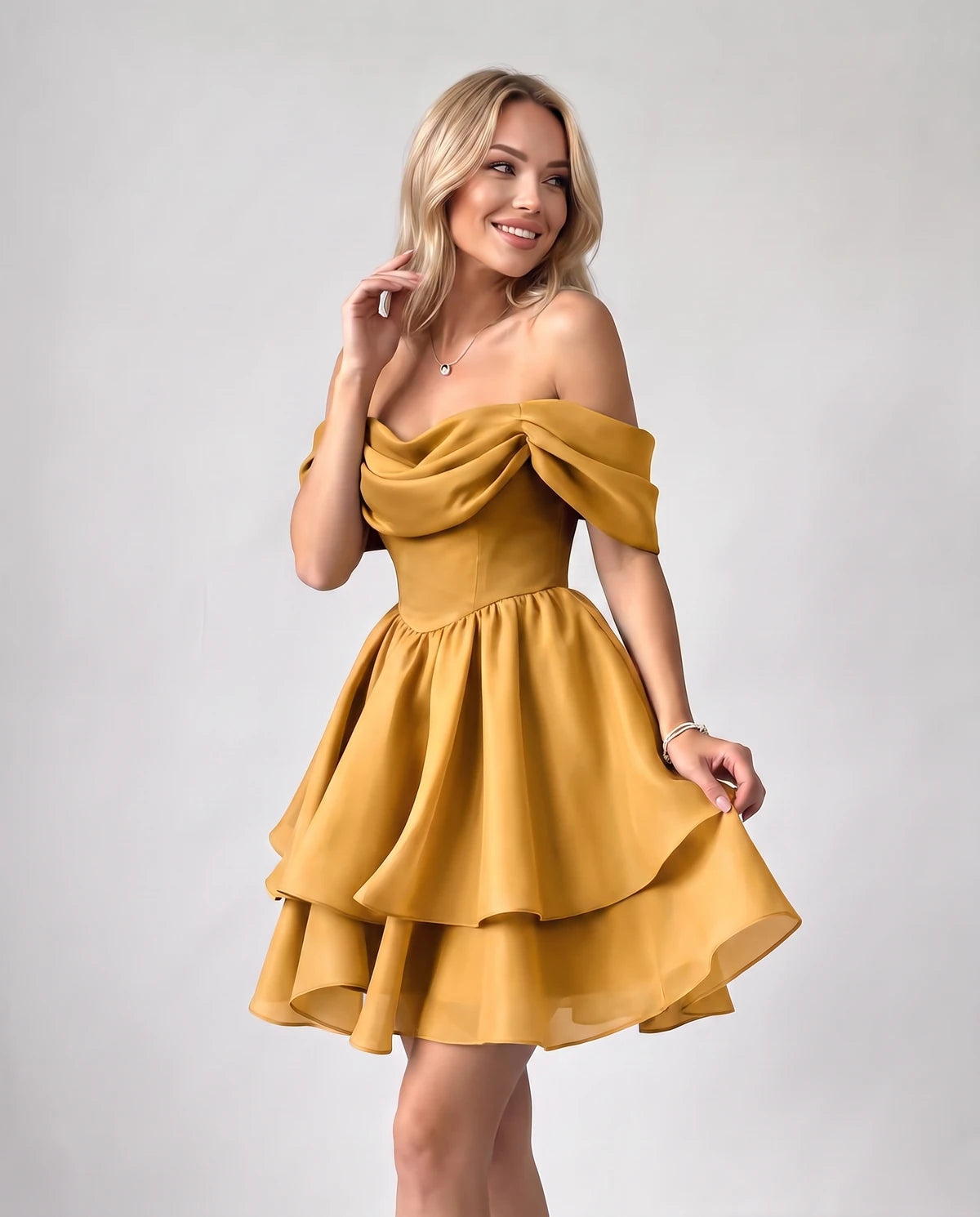 Anthea Mini Dress — Gold | SKU: SD-51983-gold-2,SD-51983-gold-4,SD-51983-gold-6,SD-51983-gold-8,SD-51983-gold-10,SD-51983-gold-12,SD-51983-gold-14,SD-51983-gold-16,SD-51983-gold-16W,SD-51983-gold-18 W,SD-51983-gold-20W,SD-51983-gold-22W,SD-51983-gold-24W,SD-51983-gold-26W,SD-51983-gold-28W,SD-51983-gold-Custom size