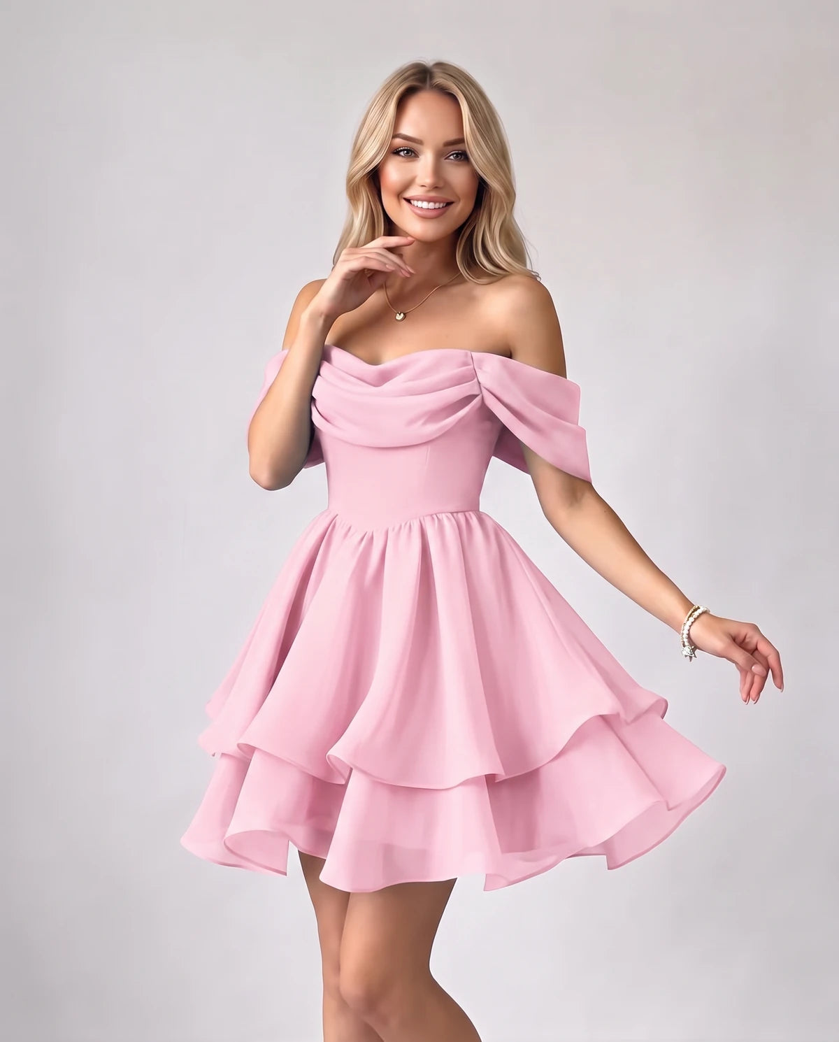 Anthea Mini Dress — Pink | SKU: SD-51983-pink-2,SD-51983-pink-4,SD-51983-pink-6,SD-51983-pink-8,SD-51983-pink-10,SD-51983-pink-12,SD-51983-pink-14,SD-51983-pink-16,SD-51983-pink-16W,SD-51983-pink-18 W,SD-51983-pink-20W,SD-51983-pink-22W,SD-51983-pink-24W,SD-51983-pink-26W,SD-51983-pink-28W,SD-51983-pink-Custom size