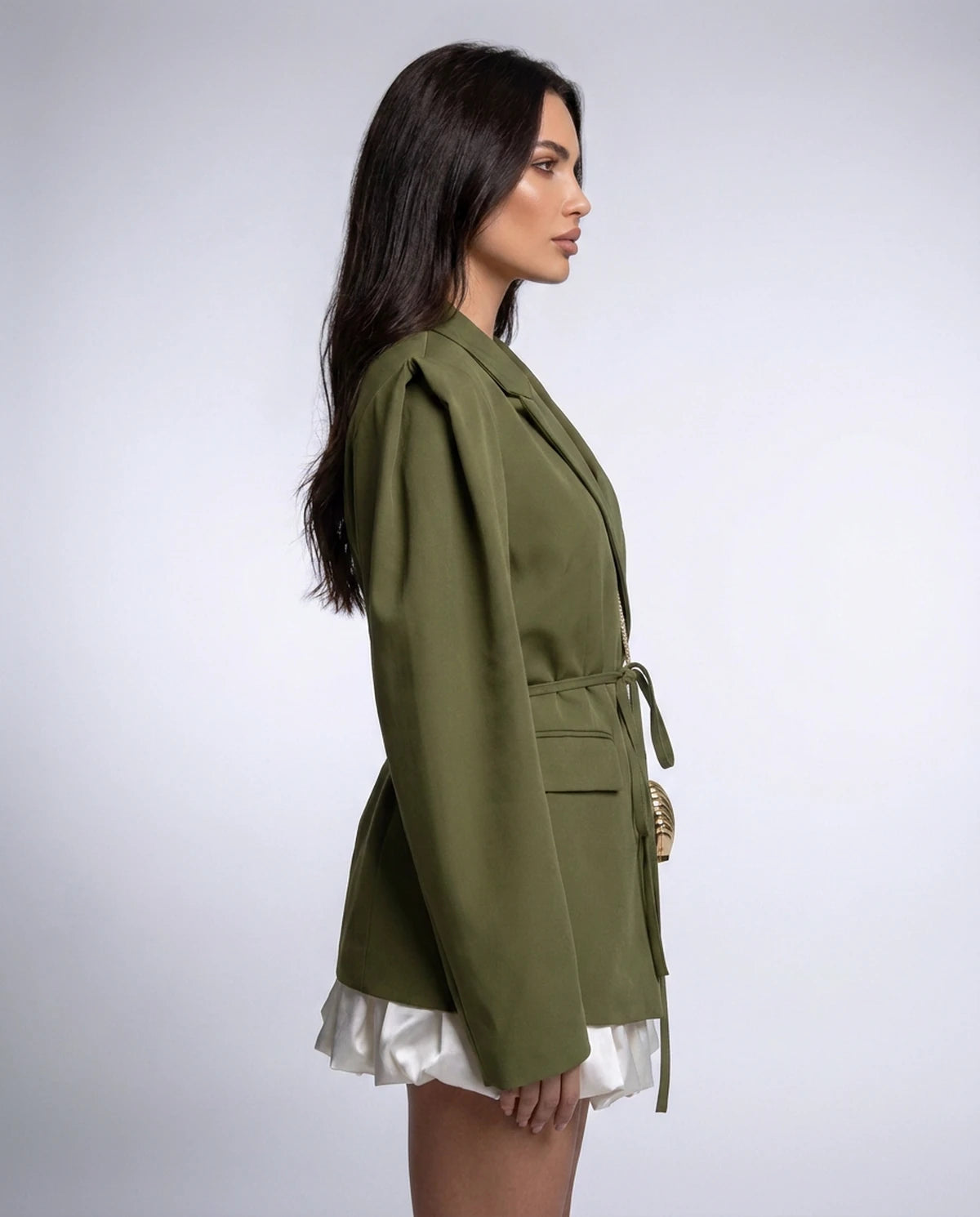 Araminta Blazer — Army Green | SKU: SD-07749-armygreen-XS,SD-07749-armygreen-S,SD-07749-armygreen-M,SD-07749-armygreen-L