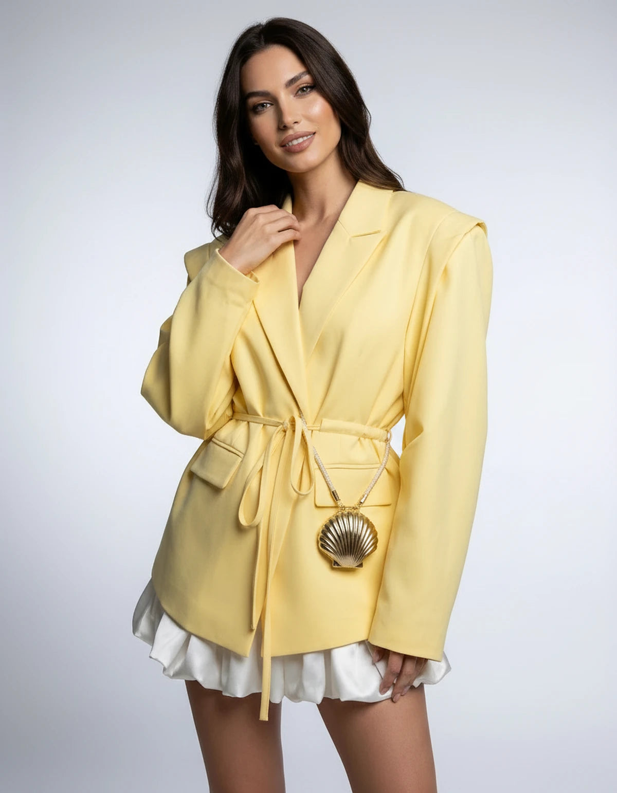 Araminta Blazer — Yellow | SKU: SD-07749-yellow-XS,SD-07749-yellow-S,SD-07749-yellow-M,SD-07749-yellow-L