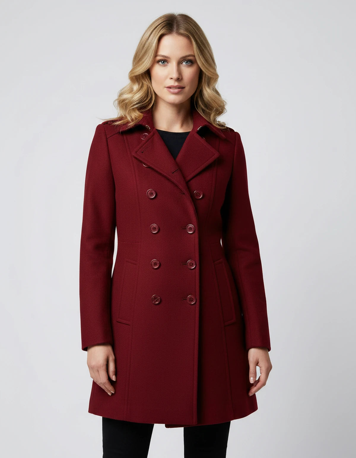 Arianne Coat — Burgundy | SKU: SD-12317-burgundy-XS,SD-12317-burgundy-S,SD-12317-burgundy-M,SD-12317-burgundy-L,SD-12317-burgundy-XL,SD-12317-burgundy-2XL