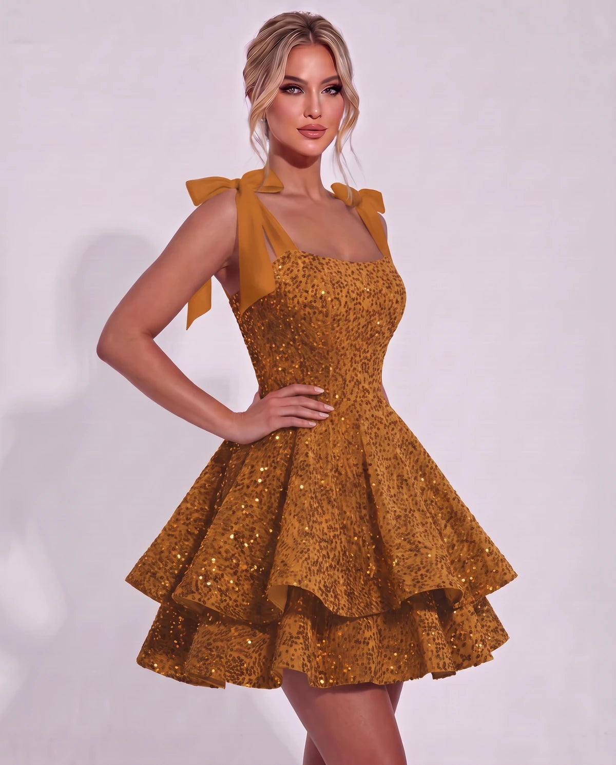 Astoria Mini Dress — Burnt Orange
