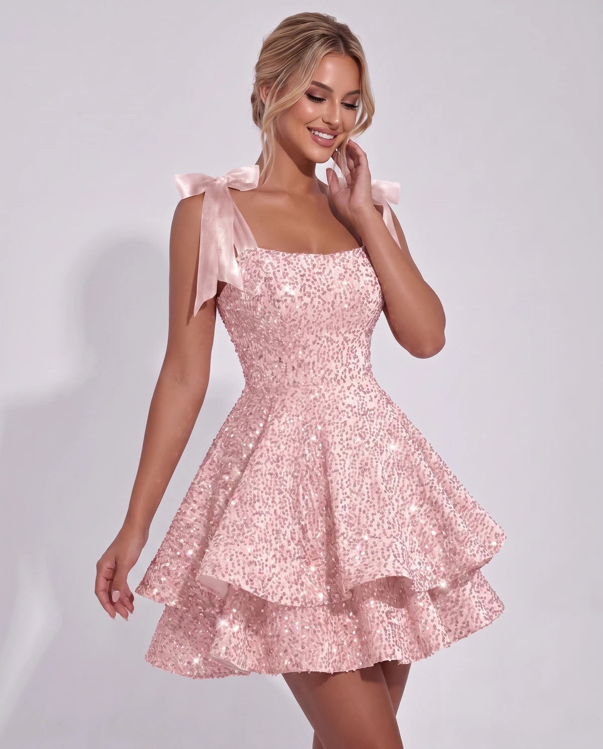 Astoria Mini Dress — Pink | SKU: SD-69926-pink-2,SD-69926-pink-4,SD-69926-pink-6,SD-69926-pink-8,SD-69926-pink-10,SD-69926-pink-12,SD-69926-pink-14,SD-69926-pink-16,SD-69926-pink-16W,SD-69926-pink-18W,SD-69926-pink-20W,SD-69926-pink-22W