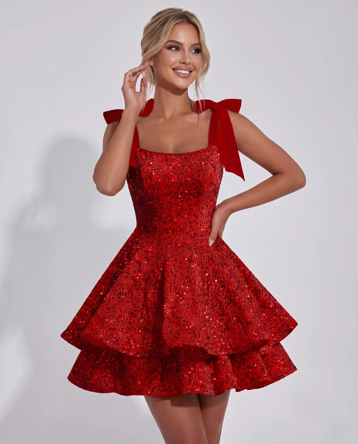 Astoria Mini Dress — Red | SKU: SD-69926-red-2,SD-69926-red-4,SD-69926-red-6,SD-69926-red-8,SD-69926-red-10,SD-69926-red-12,SD-69926-red-14,SD-69926-red-16,SD-69926-red-16W,SD-69926-red-18W,SD-69926-red-20W,SD-69926-red-22W