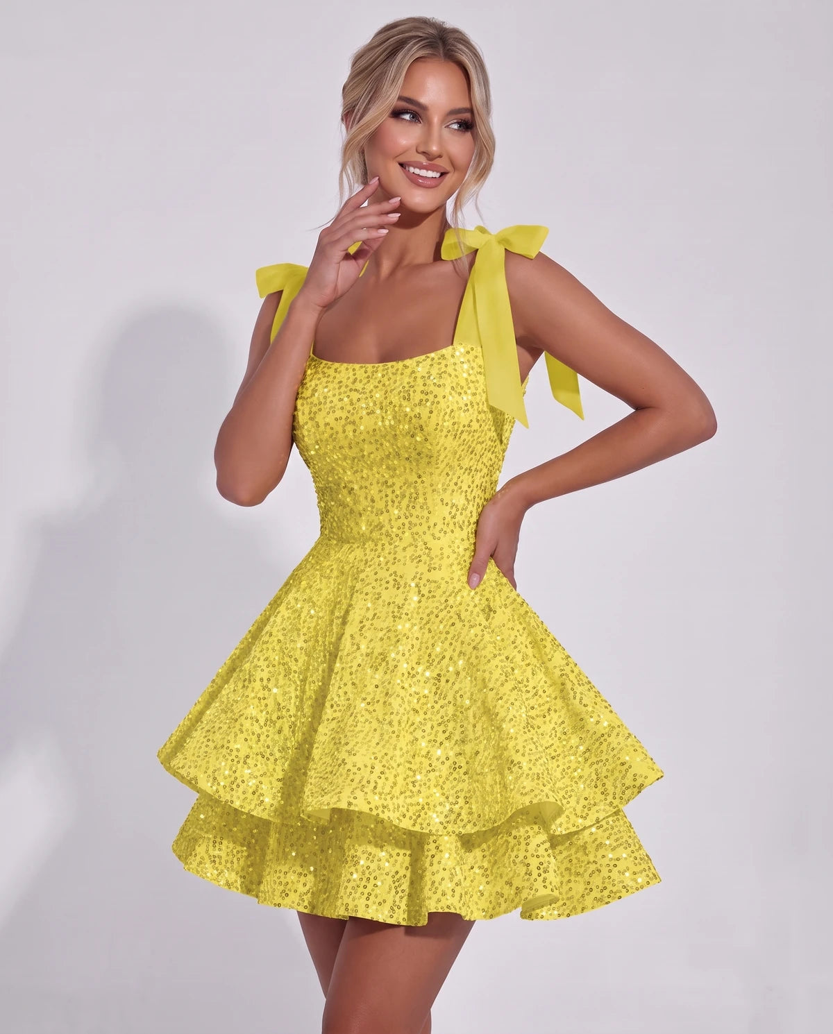 Astoria Mini Dress — Yellow | SKU: SD-69926-yellow-2,SD-69926-yellow-4,SD-69926-yellow-6,SD-69926-yellow-8,SD-69926-yellow-10,SD-69926-yellow-12,SD-69926-yellow-14,SD-69926-yellow-16,SD-69926-yellow-16W,SD-69926-yellow-18W,SD-69926-yellow-20W,SD-69926-yellow-22W