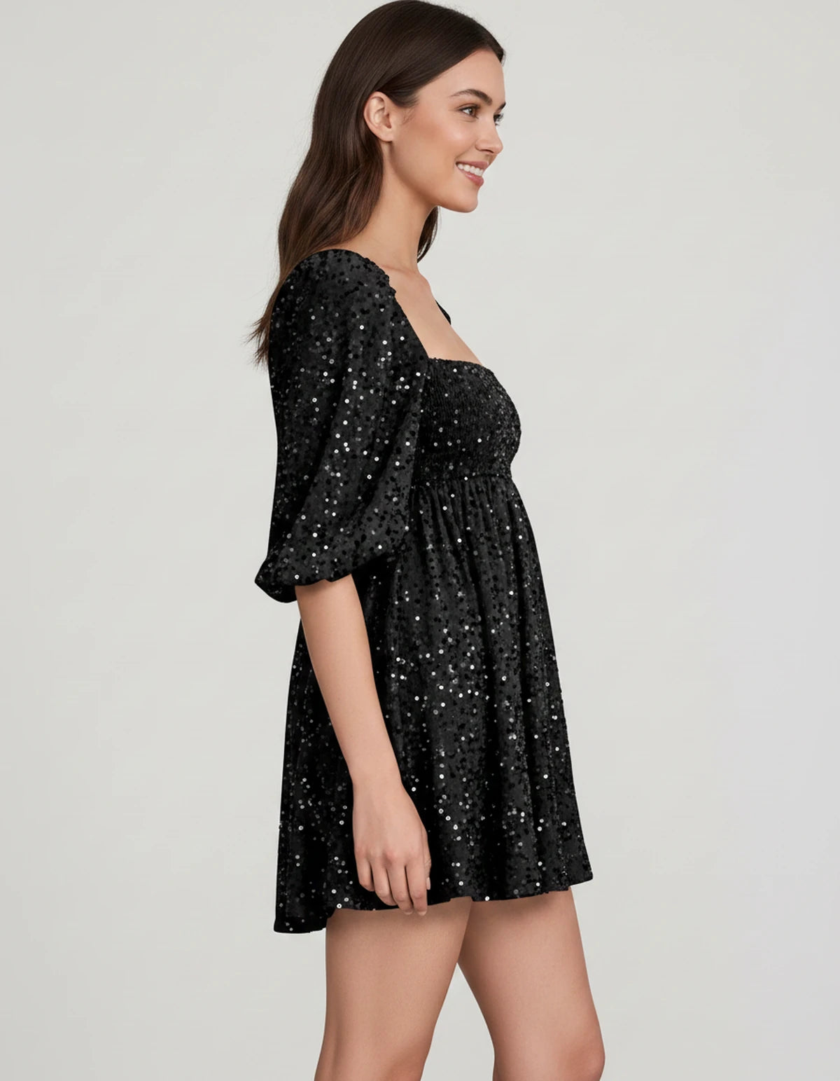 Avelina Mini Dress — Black | SKU: SD-79760-black-2,SD-79760-black-4,SD-79760-black-6,SD-79760-black-8,SD-79760-black-10,SD-79760-black-12,SD-79760-black-14,SD-79760-black-16,SD-79760-black-16W,SD-79760-black-18W,SD-79760-black-20W,SD-79760-black-22W