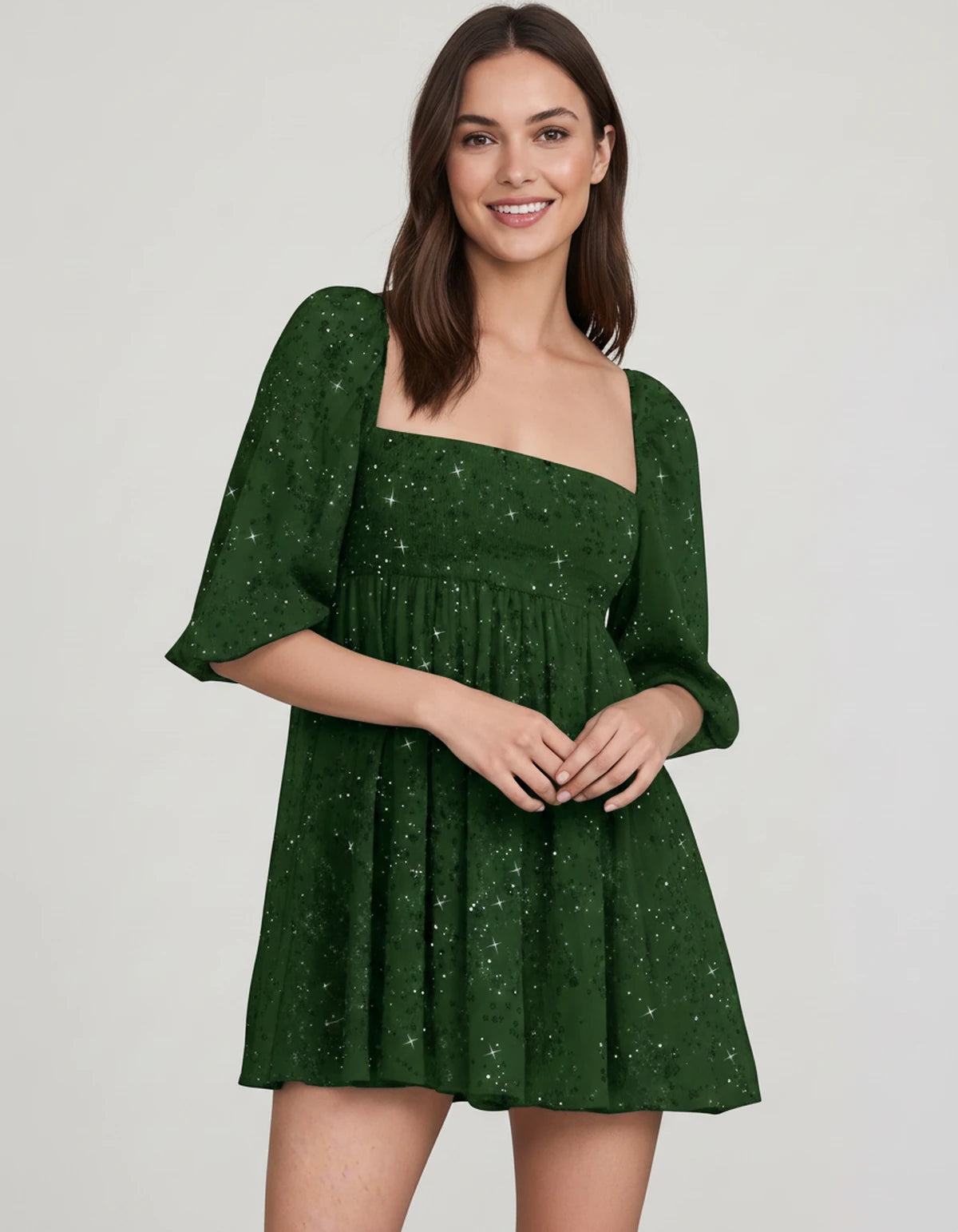 Avelina Mini Dress — Emerald | SKU: SD-79760-emerald-2,SD-79760-emerald-4,SD-79760-emerald-6,SD-79760-emerald-8,SD-79760-emerald-10,SD-79760-emerald-12,SD-79760-emerald-14,SD-79760-emerald-16,SD-79760-emerald-16W,SD-79760-emerald-18W,SD-79760-emerald-20W,SD-79760-emerald-22W
