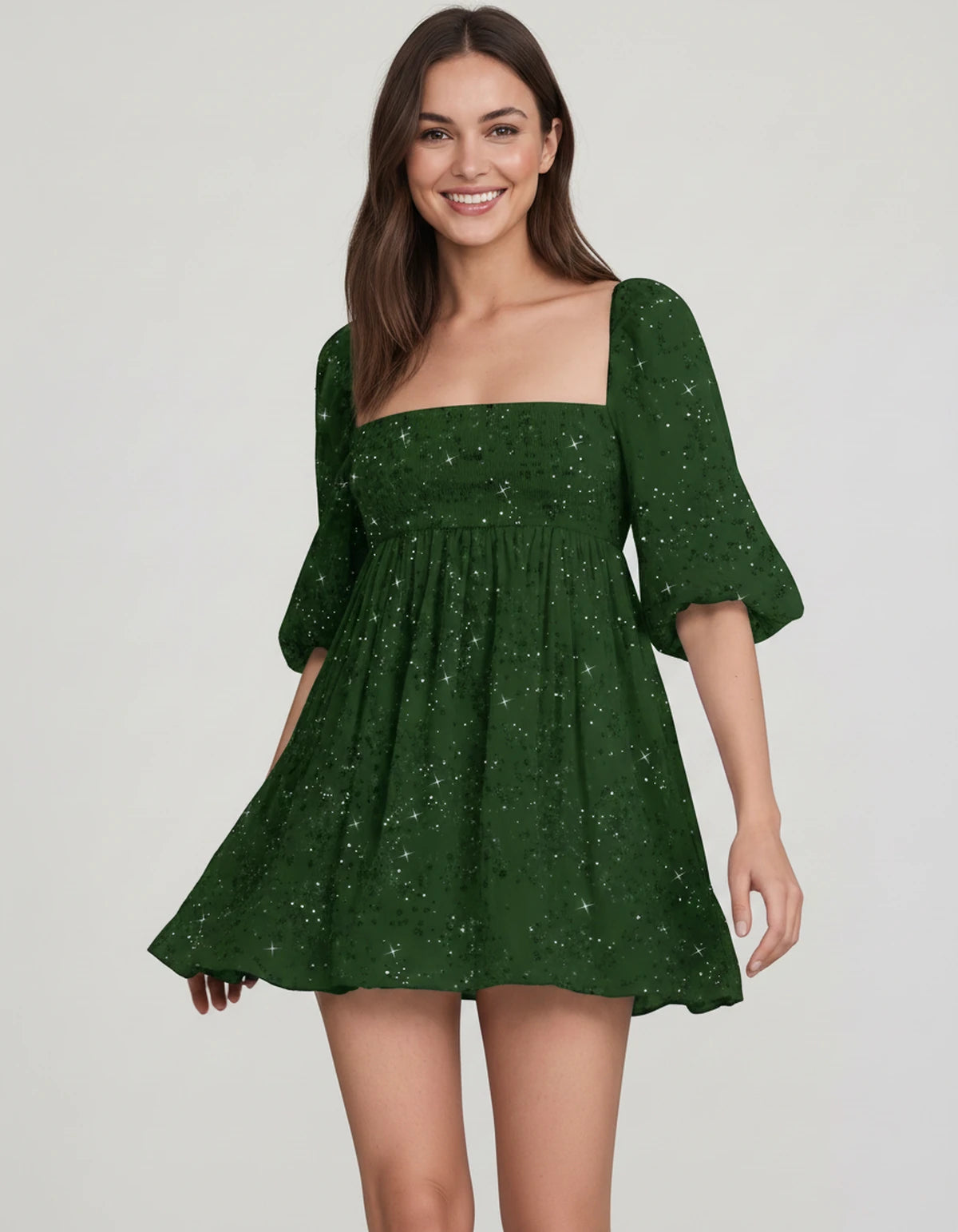 Avelina Mini Dress — Emerald | SKU: SD-79760-emerald-2,SD-79760-emerald-4,SD-79760-emerald-6,SD-79760-emerald-8,SD-79760-emerald-10,SD-79760-emerald-12,SD-79760-emerald-14,SD-79760-emerald-16,SD-79760-emerald-16W,SD-79760-emerald-18W,SD-79760-emerald-20W,SD-79760-emerald-22W