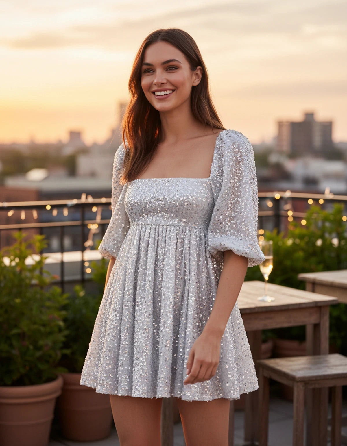 Avelina Mini Dress — White | SKU: SD-79760-white-2,SD-79760-white-4,SD-79760-white-6,SD-79760-white-8,SD-79760-white-10,SD-79760-white-12,SD-79760-white-14,SD-79760-white-16,SD-79760-white-16W,SD-79760-white-18W,SD-79760-white-20W,SD-79760-white-22W