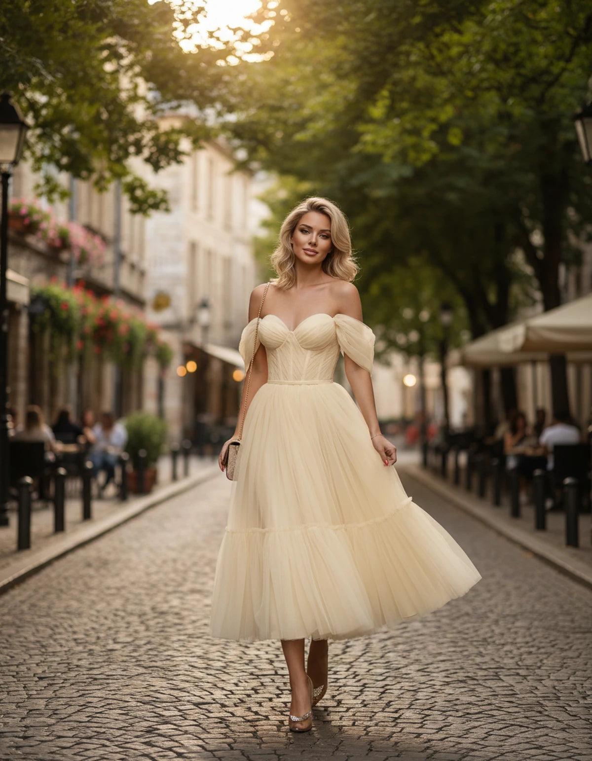 Azurine Midi Dresses — A Champagne | SKU: SD-99025-achampagne-2,SD-99025-achampagne-4,SD-99025-achampagne-6,SD-99025-achampagne-8,SD-99025-achampagne-10,SD-99025-achampagne-12,SD-99025-achampagne-14,SD-99025-achampagne-16,SD-99025-achampagne-16W,SD-99025-achampagne-18W,SD-99025-achampagne-20W,SD-99025-achampagne-22W