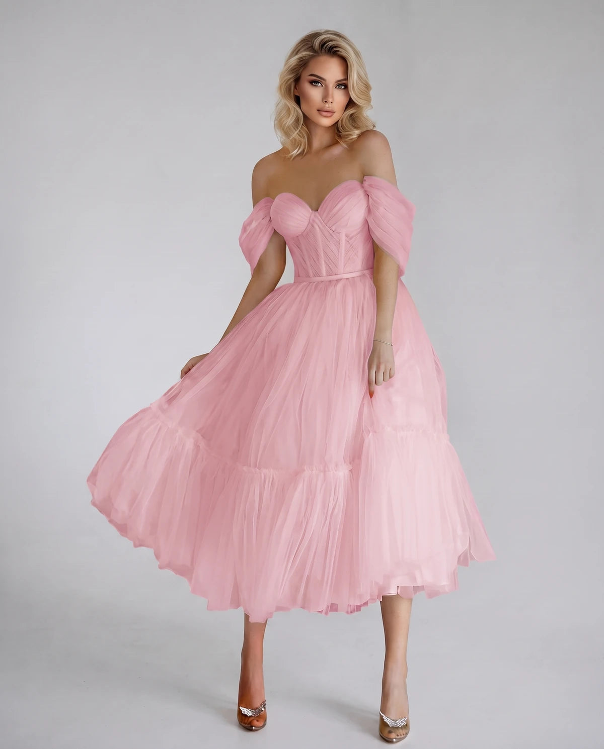 Azurine Midi Dresses — A Pink
