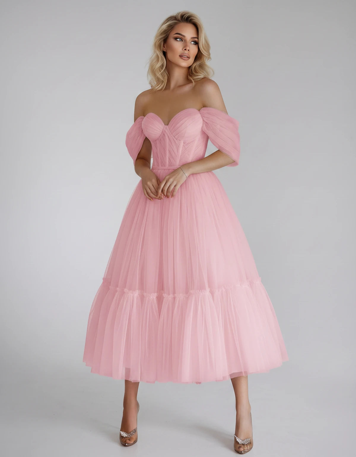 Azurine Midi Dresses — A Pink | SKU: SD-99025-apink-2,SD-99025-apink-4,SD-99025-apink-6,SD-99025-apink-8,SD-99025-apink-10,SD-99025-apink-12,SD-99025-apink-14,SD-99025-apink-16,SD-99025-apink-16W,SD-99025-apink-18W,SD-99025-apink-20W,SD-99025-apink-22W