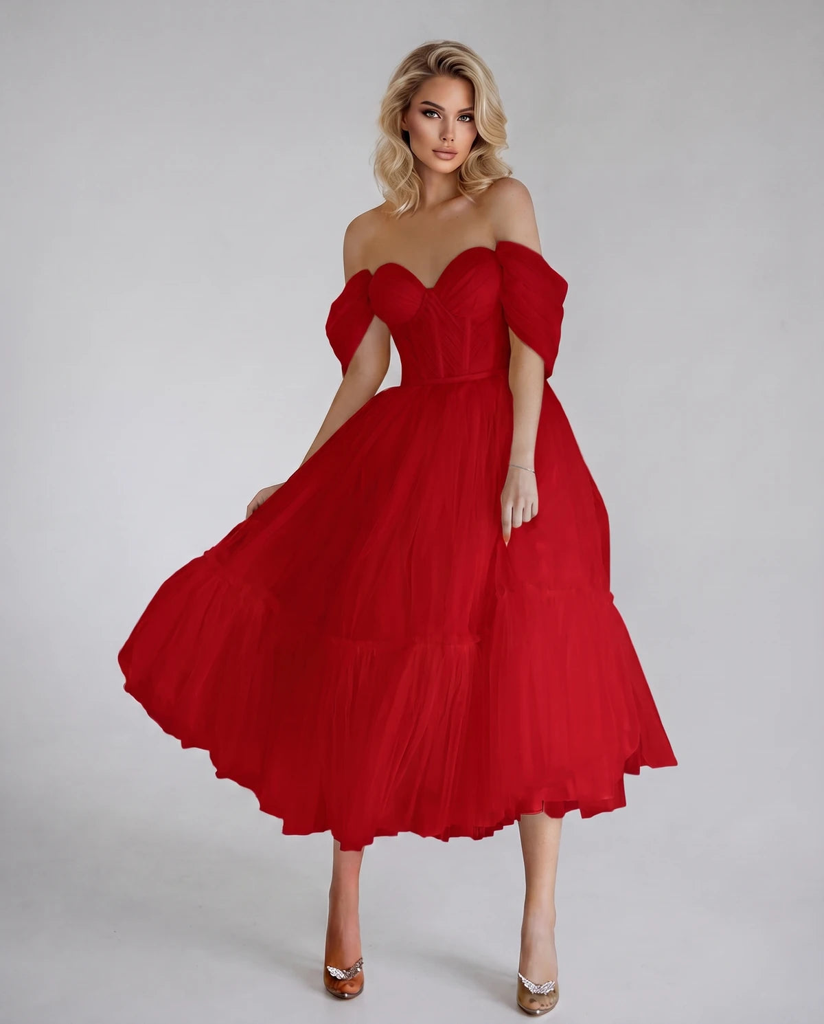 Azurine Midi Dresses — A Red