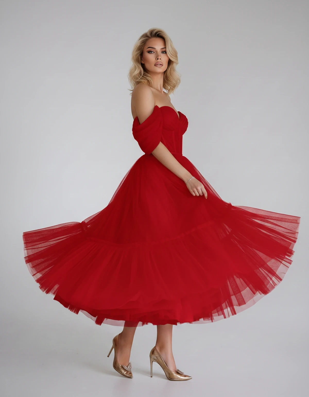 Azurine Midi Dresses — A Red | SKU: SD-99025-ared-2,SD-99025-ared-4,SD-99025-ared-6,SD-99025-ared-8,SD-99025-ared-10,SD-99025-ared-12,SD-99025-ared-14,SD-99025-ared-16,SD-99025-ared-16W,SD-99025-ared-18W,SD-99025-ared-20W,SD-99025-ared-22W